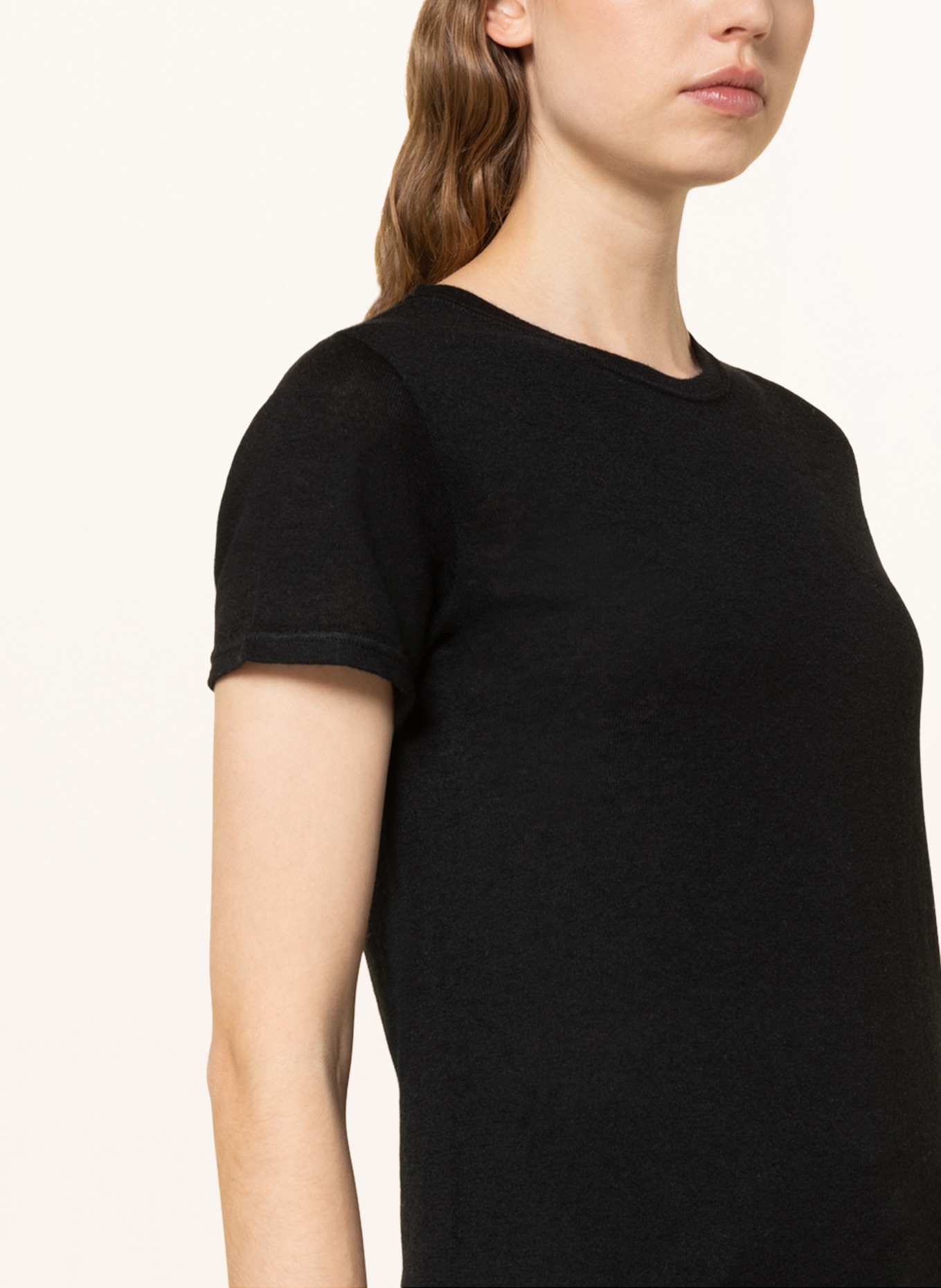 MAJESTIC FILATURES T-shirt made of cashmere, Color: BLACK (Image 4)
