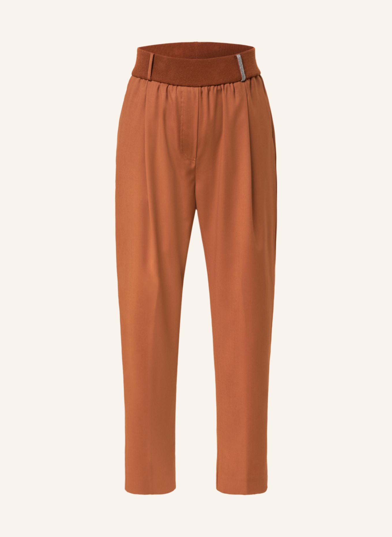 FABIANA FILIPPI 7/8 trousers with decorative gems , Color: BROWN (Image 1)