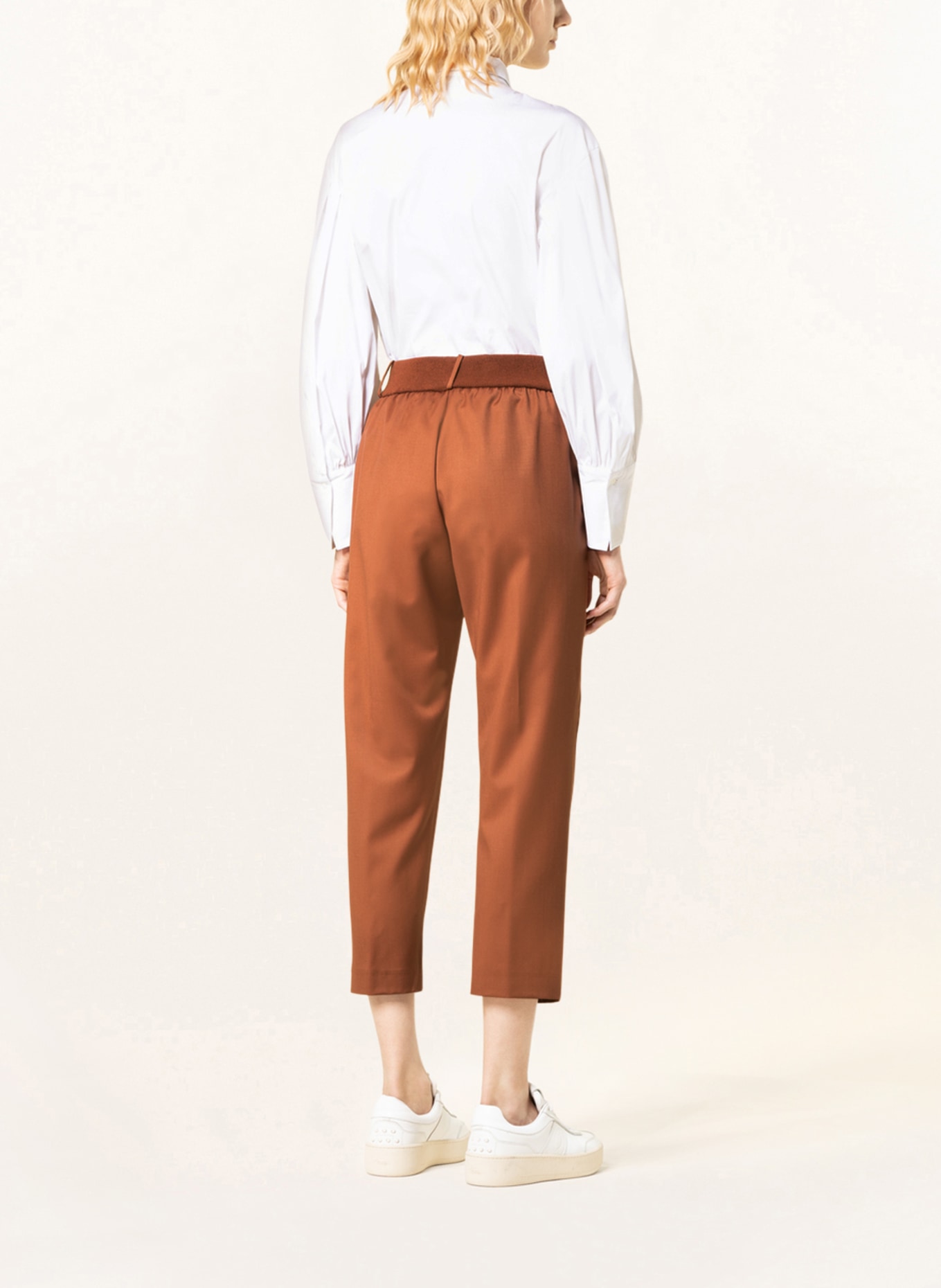 FABIANA FILIPPI 7/8 trousers with decorative gems , Color: BROWN (Image 3)