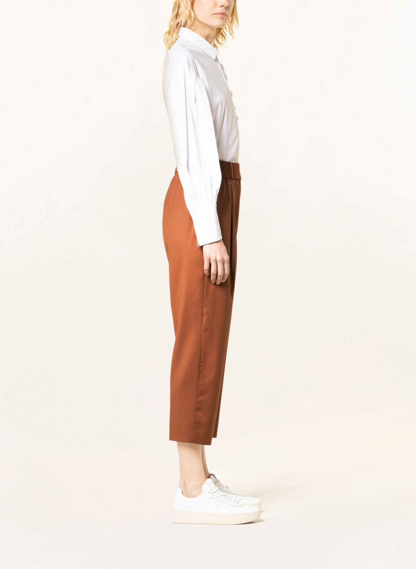 FABIANA FILIPPI 7/8 trousers with decorative gems , Color: BROWN (Image 4)