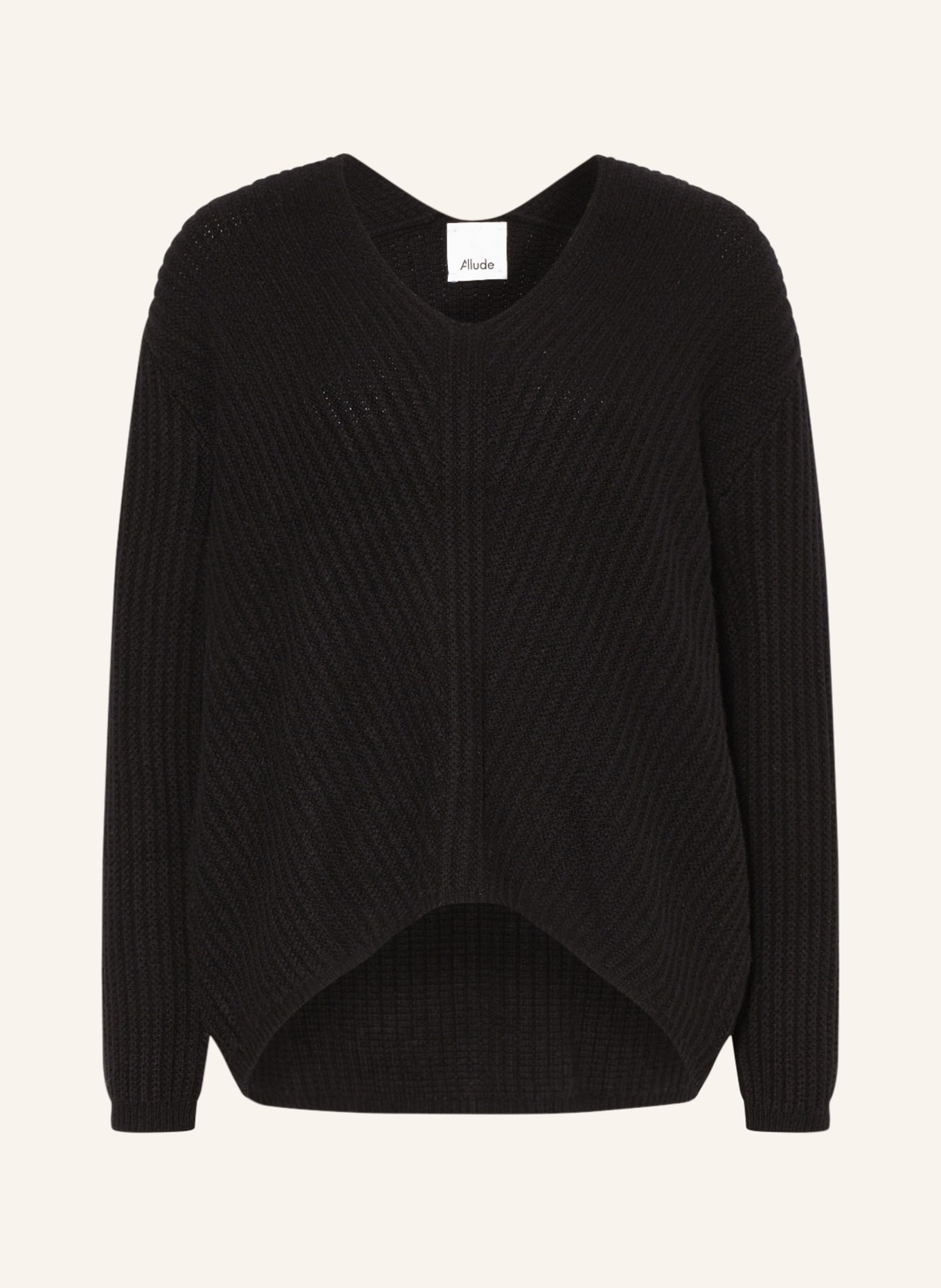 ALLUDE Oversized-Pullover aus Cashmere: SCHWARZ