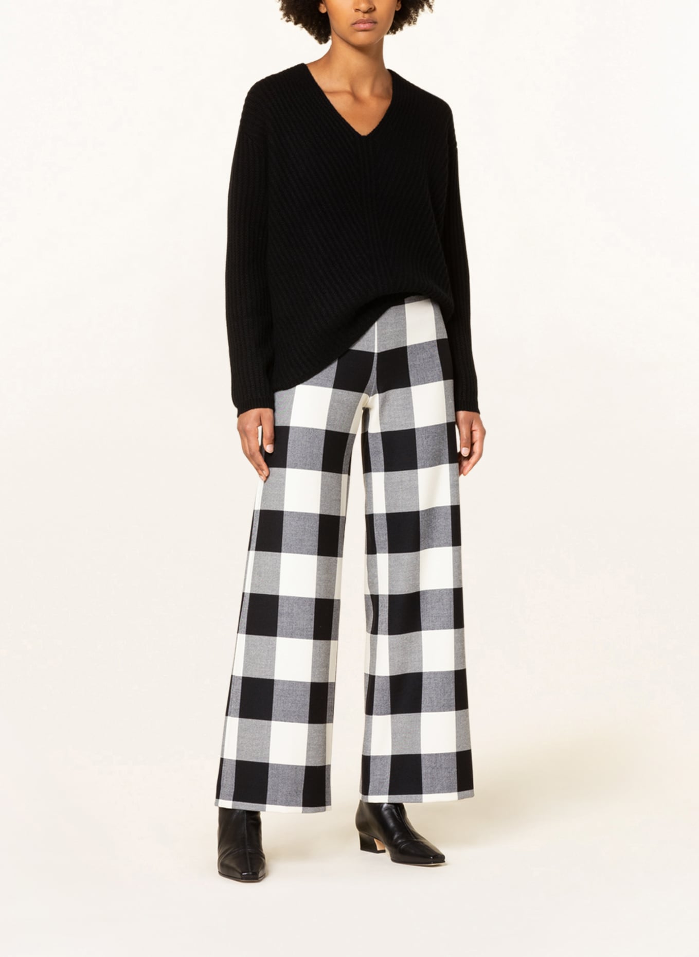 ALLUDE Oversized-Pullover aus Cashmere: SCHWARZ