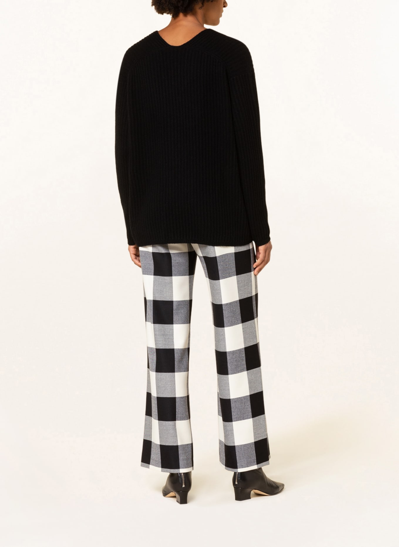 ALLUDE Oversized-Pullover aus Cashmere: SCHWARZ