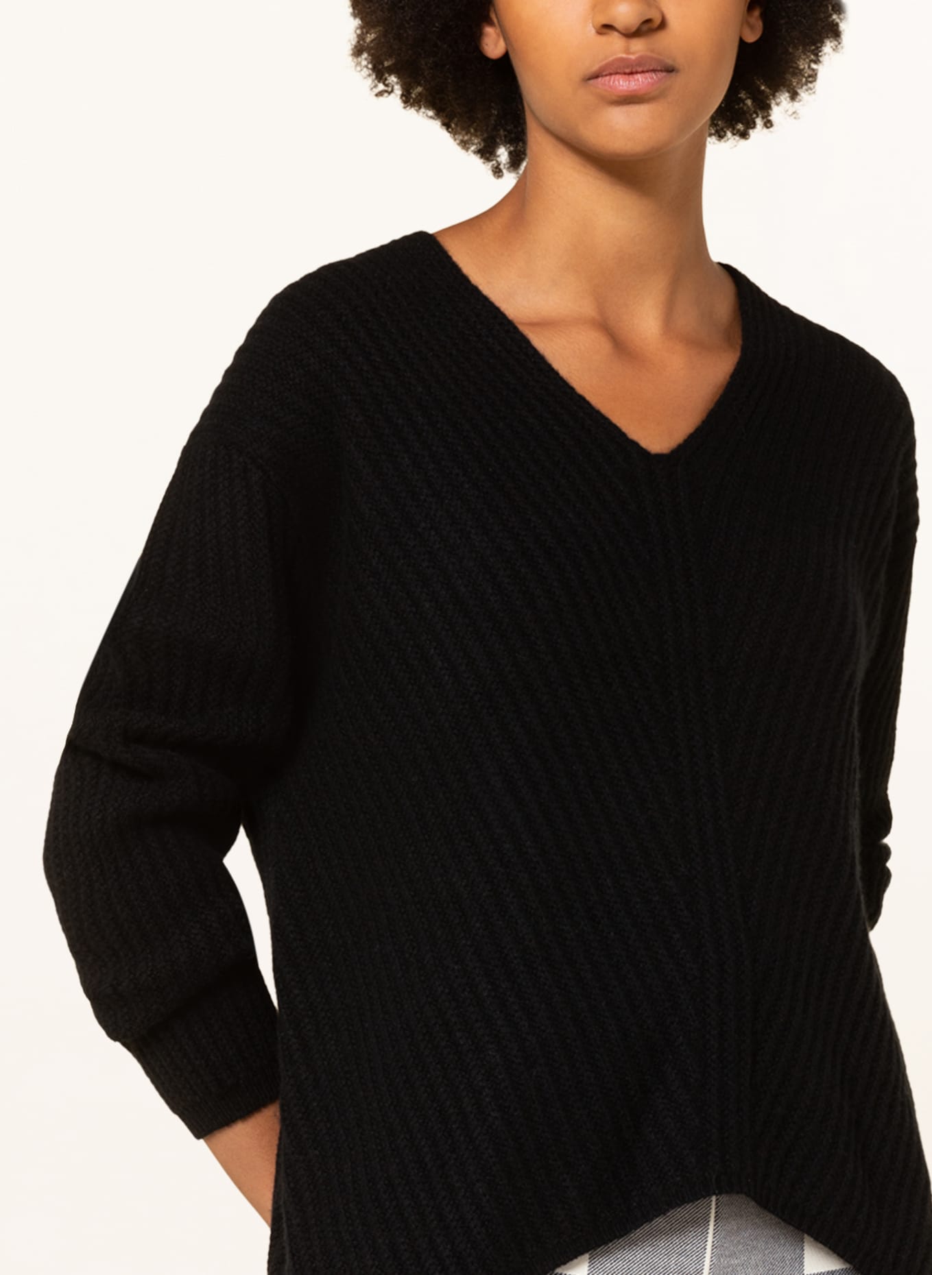 ALLUDE Oversized-Pullover aus Cashmere: SCHWARZ
