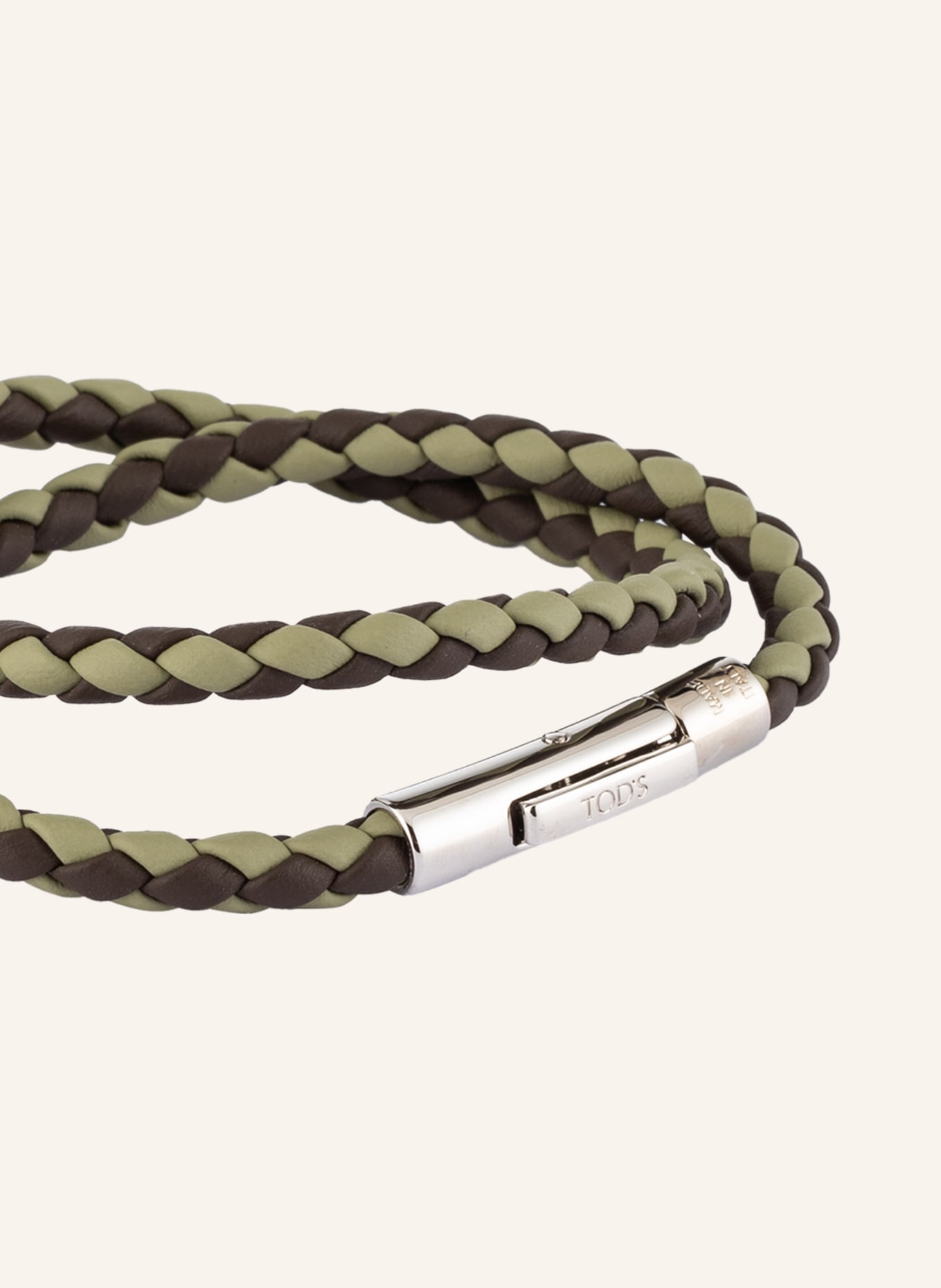TOD'S Leather bracelet, Color: KHAKI/ LIGHT GREEN (Image 2)