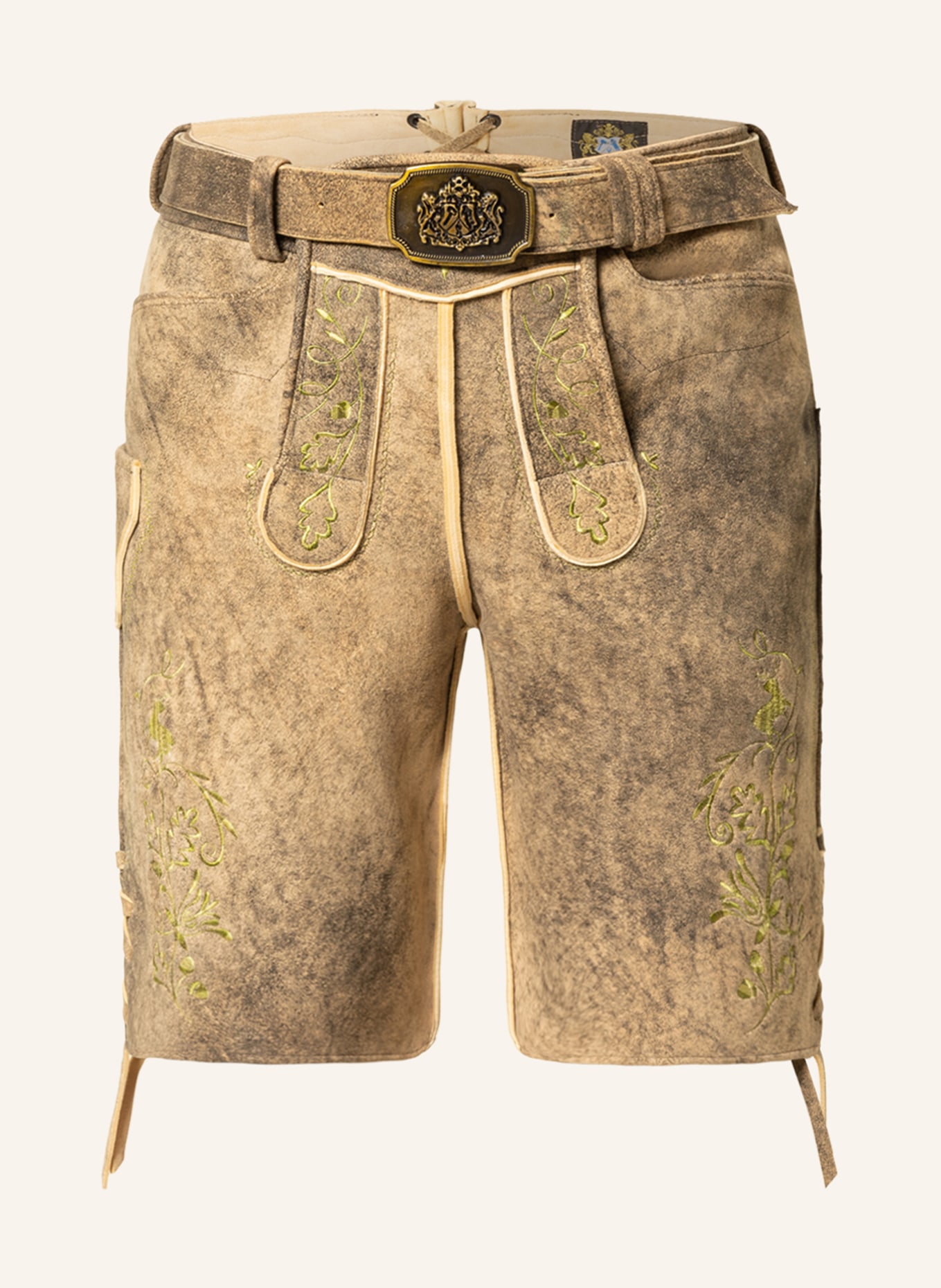 Hammerschmid Spodnie skórzane w stylu ludowym KALTERN, Kolor: BEŻOWY (Obrazek 1)