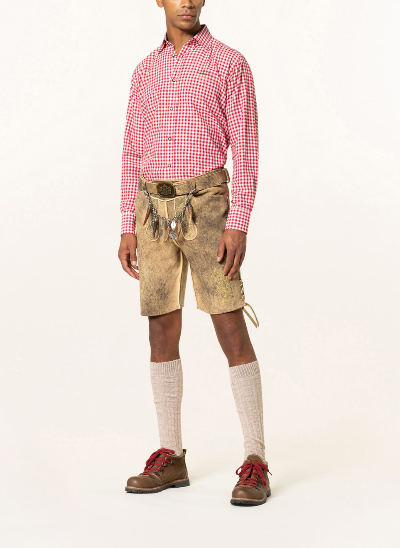 Hammerschmid Spodnie skórzane w stylu ludowym KALTERN, Kolor: BEŻOWY (Obrazek 2)
