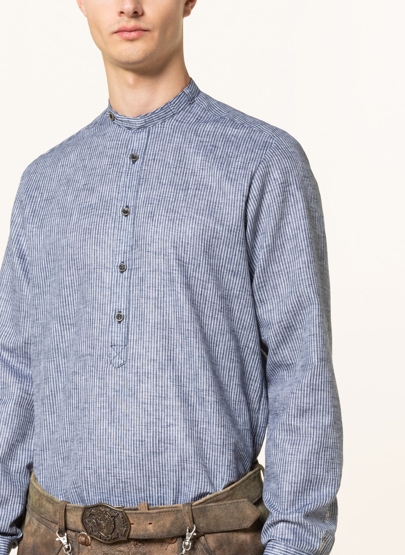 Hammerschmid Trachten shirt slim fit , Color: BLUE/ WHITE (Image 4)