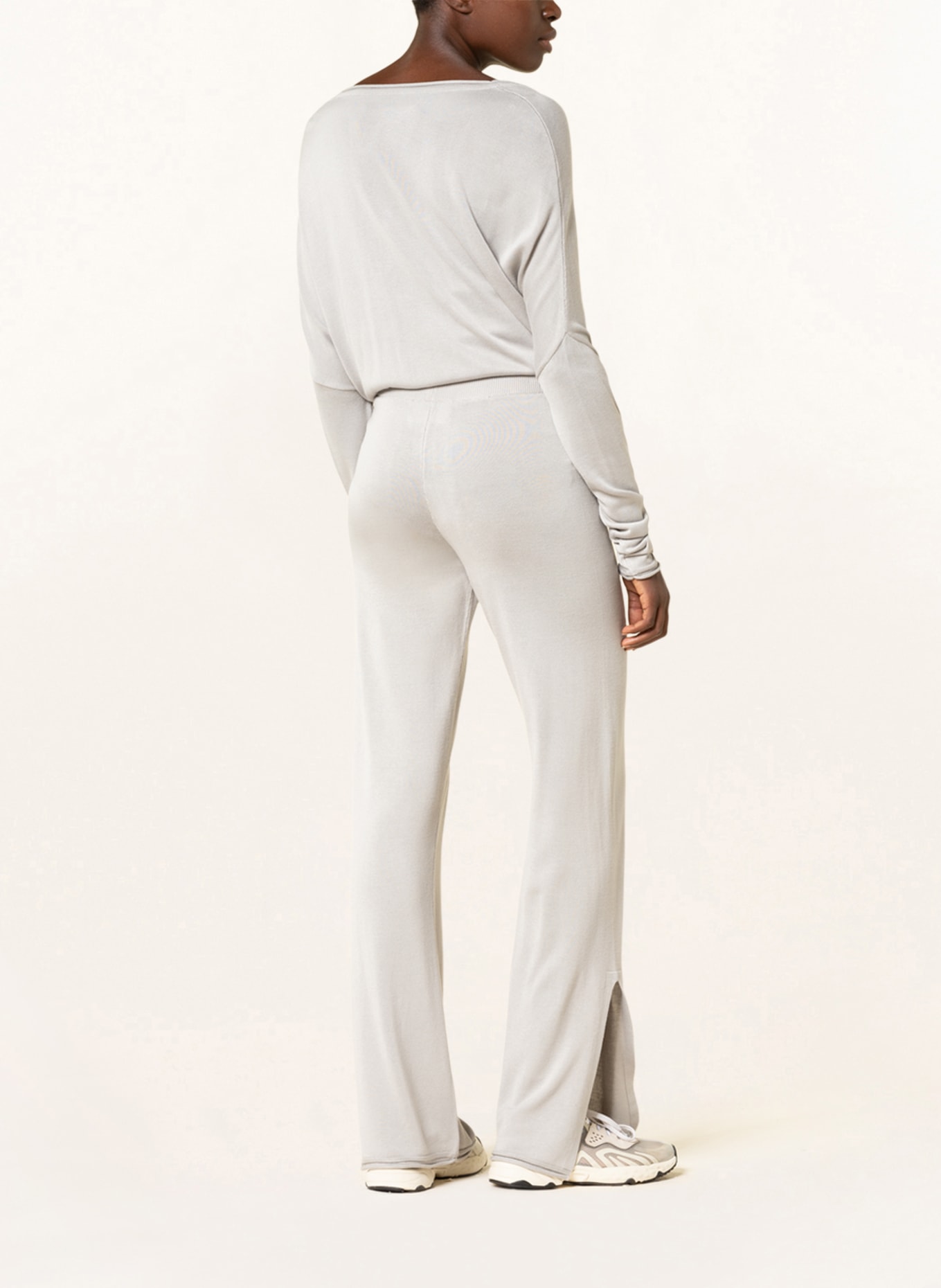 black palms Knit trousers TAYLOR FLARES, Color: LIGHT GRAY (Image 3)