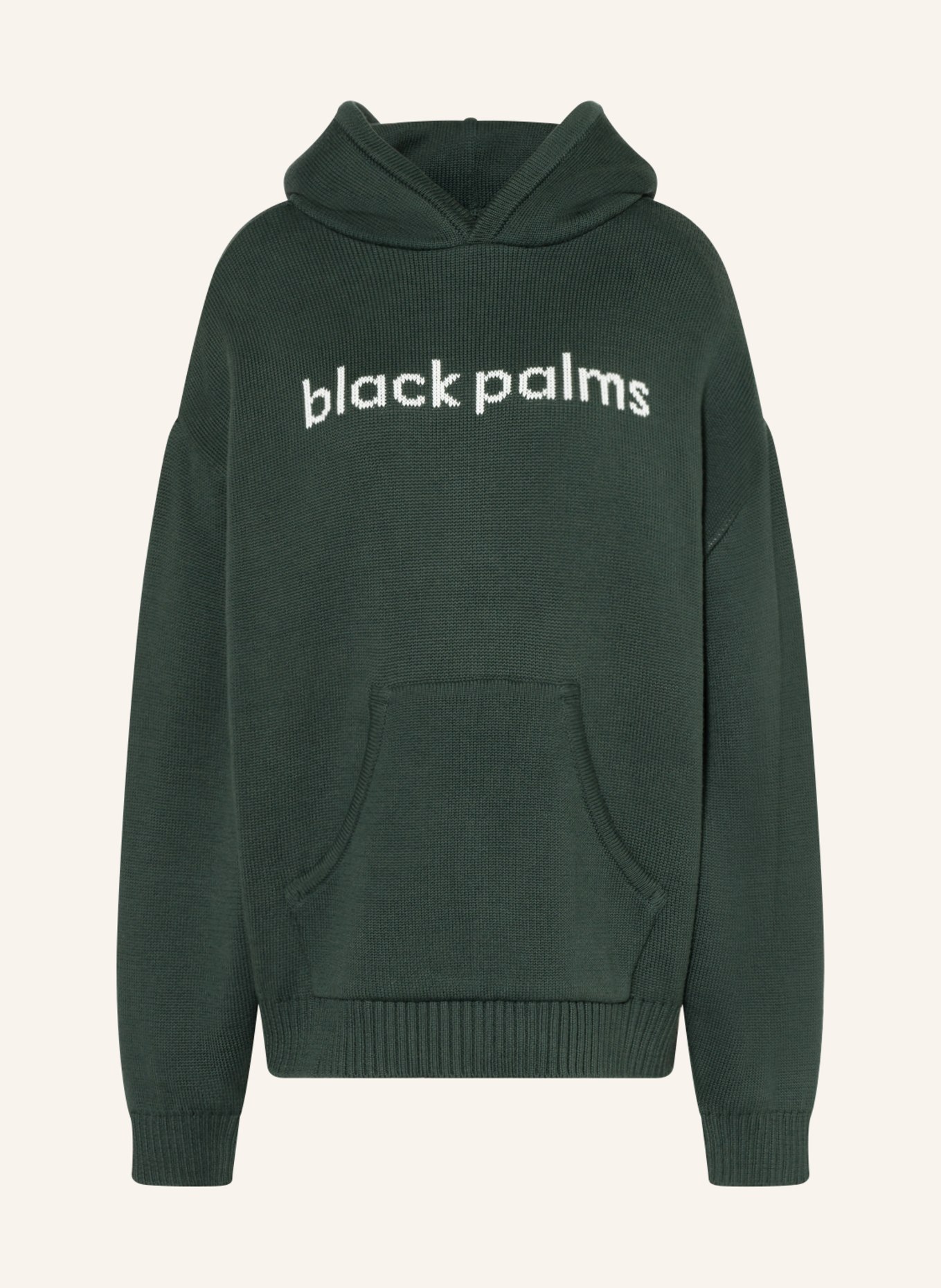black palms Knit hoodie KAHLA in dark green