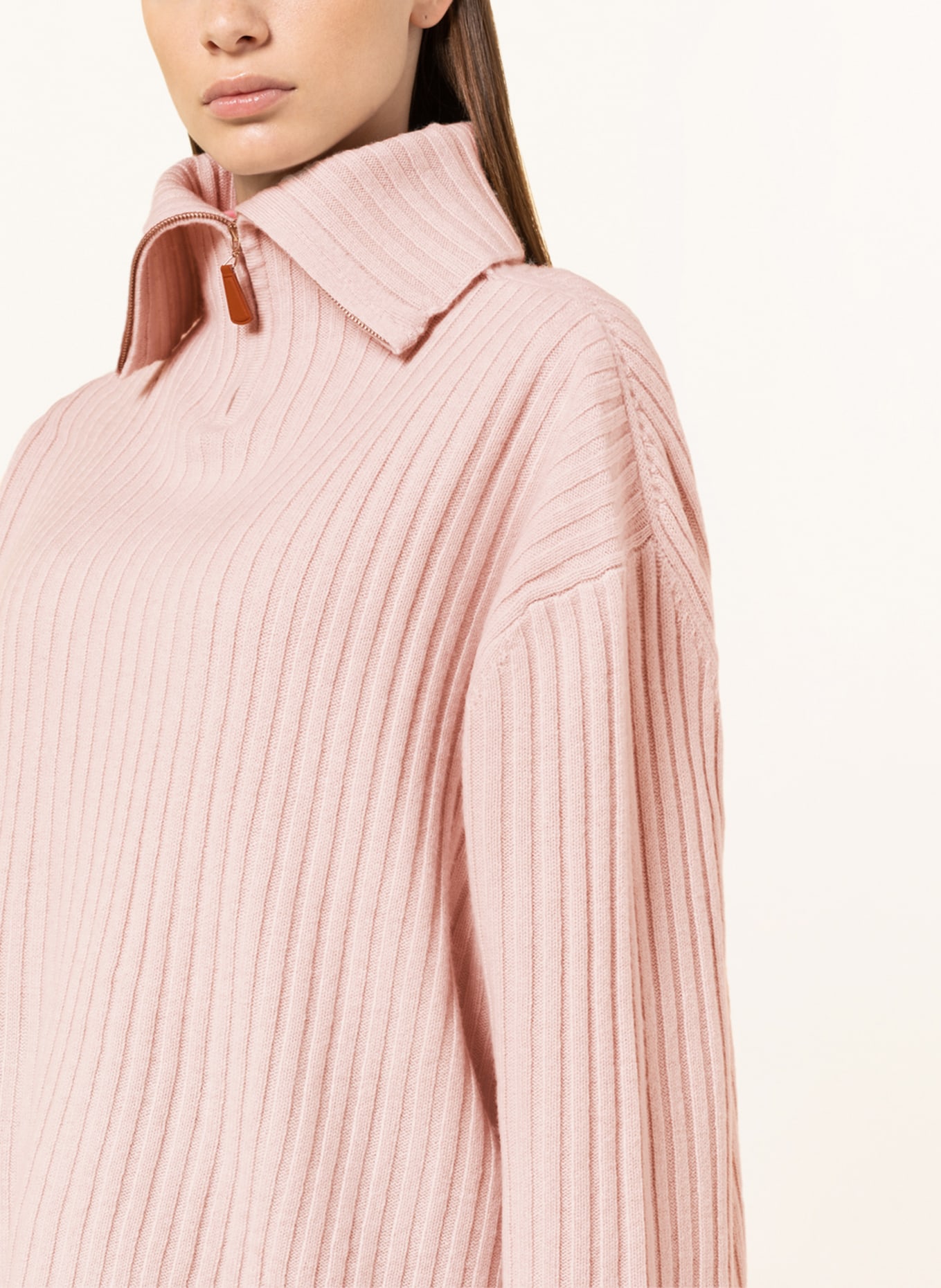 GITTA BANKO Oversized half-zip sweater NALA, Color: ROSE (Image 4)