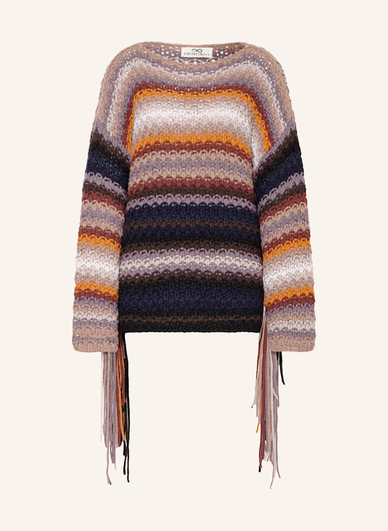 SMINFINITY Cashmere sweater, Color: LIGHT PURPLE/ PURPLE/ ORANGE (Image 1)