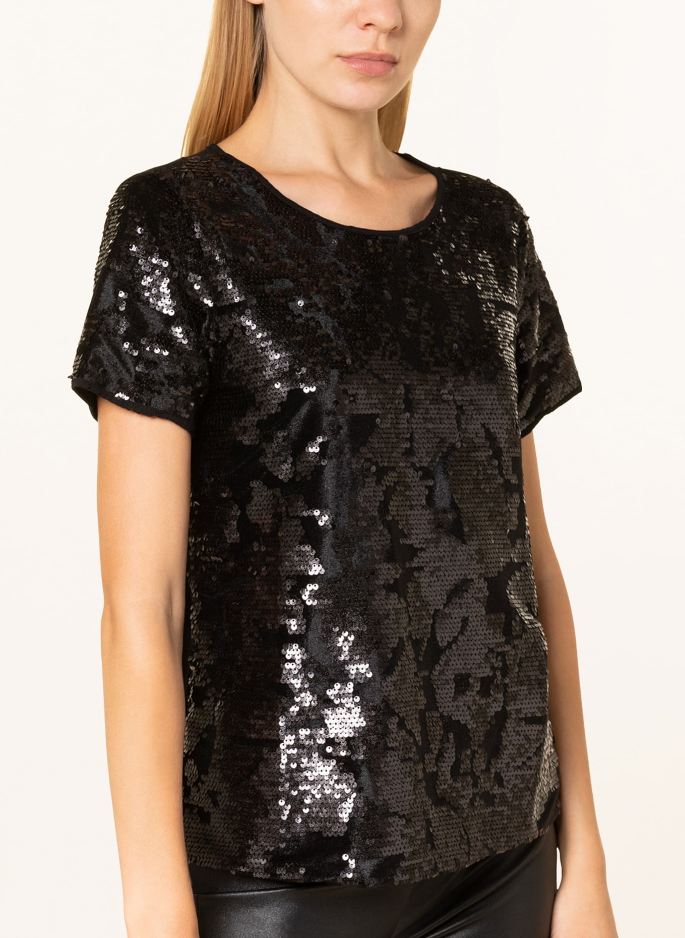 darling harbour T-shirt with sequins, Color: BLACK (Image 4)