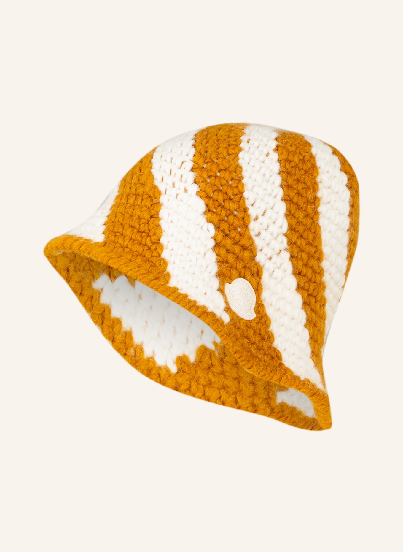 MONCLER GENIUS Klobouk Bucket Hat, Barva: BÍLÁ/ TMAVĚ ŽLUTÁ (Obrázek 1)