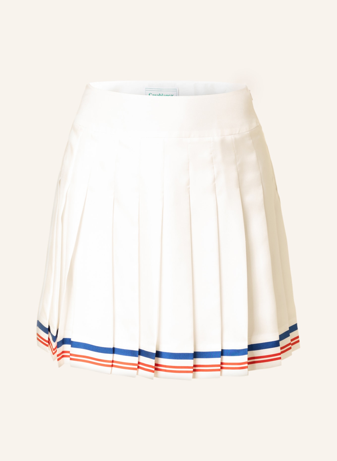 Casablanca Pleated skirt made of silk , Color: WHITE/ DARK BLUE/ RED (Image 1)