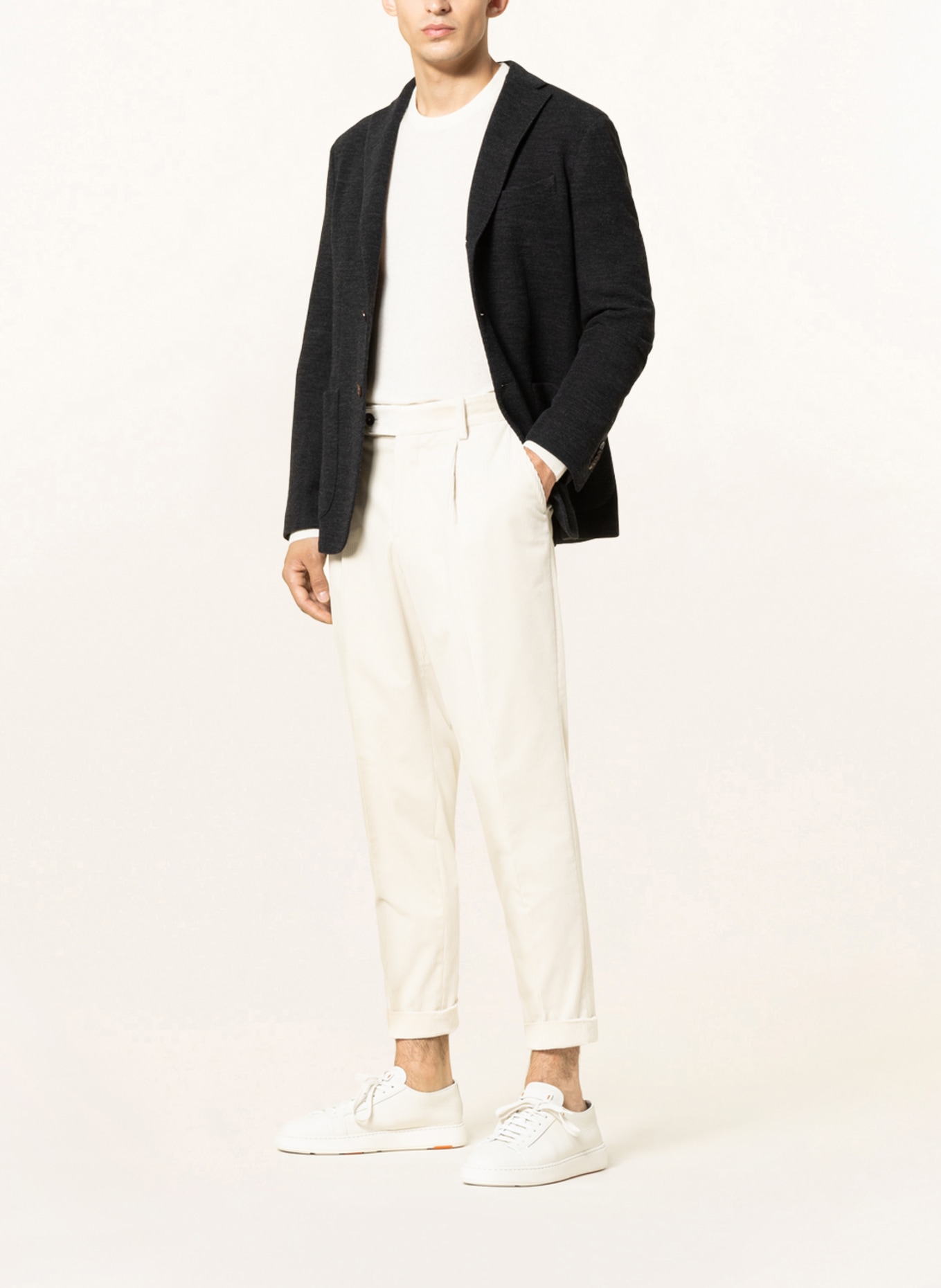 BOSS Corduroy trousers PERIN Relaxed fit , Color: WHITE (Image 2)