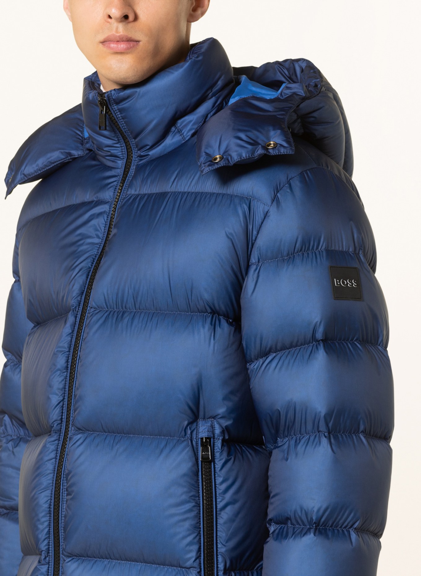 BOSS Péřový kabát DONDEN s odnímatelnou kapucí , Barva: MODRÁ (Obrázek 5)
