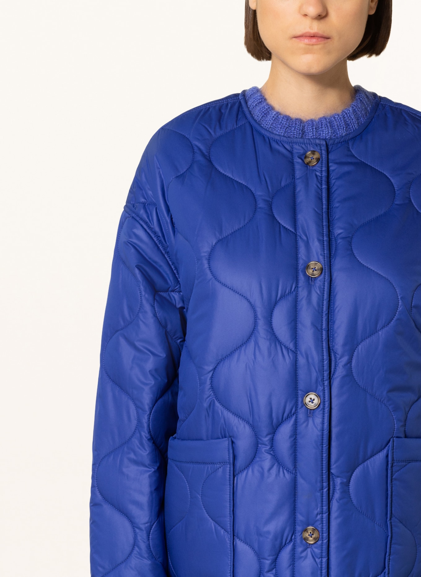 MRS & HUGS Quilted jacket, Color: BLUE (Image 4)
