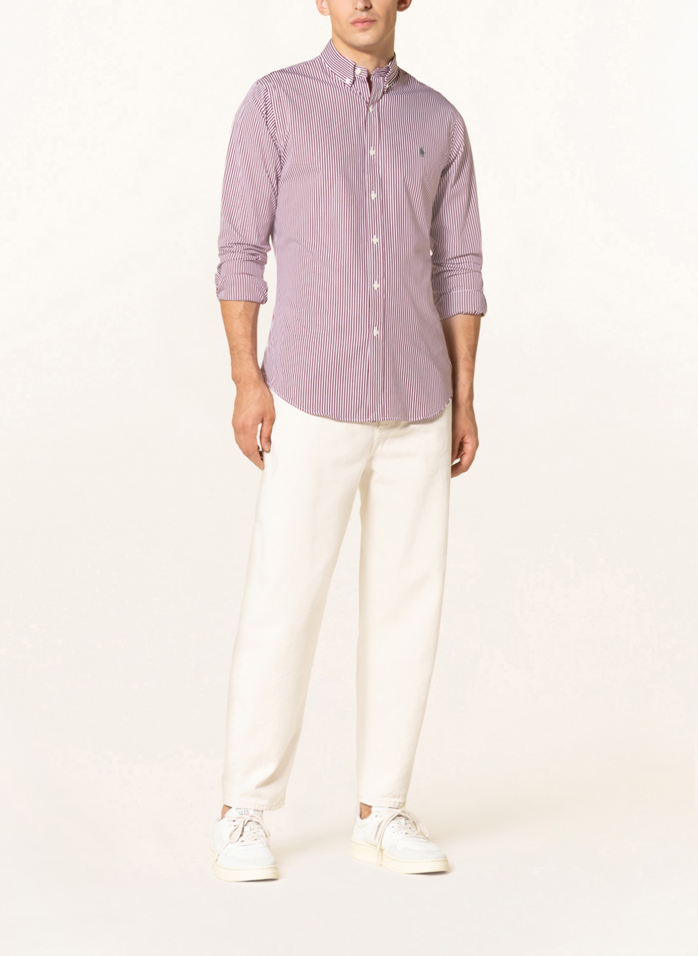 POLO RALPH LAUREN Hemd Slim Fit, Farbe: DUNKELROT/ WEISS (Bild 2)