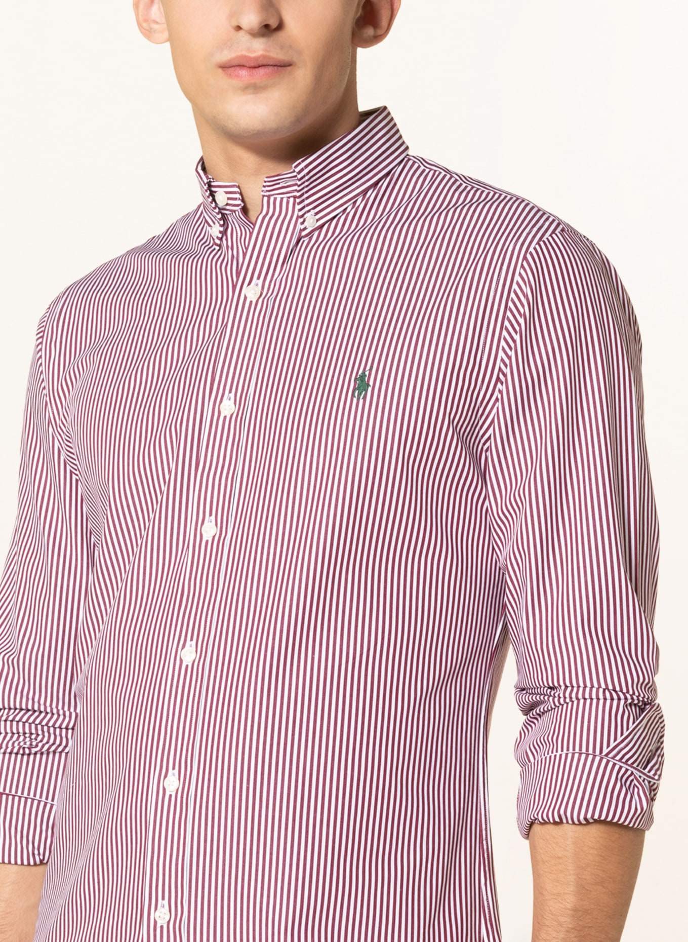 POLO RALPH LAUREN Hemd Slim Fit, Farbe: DUNKELROT/ WEISS (Bild 4)