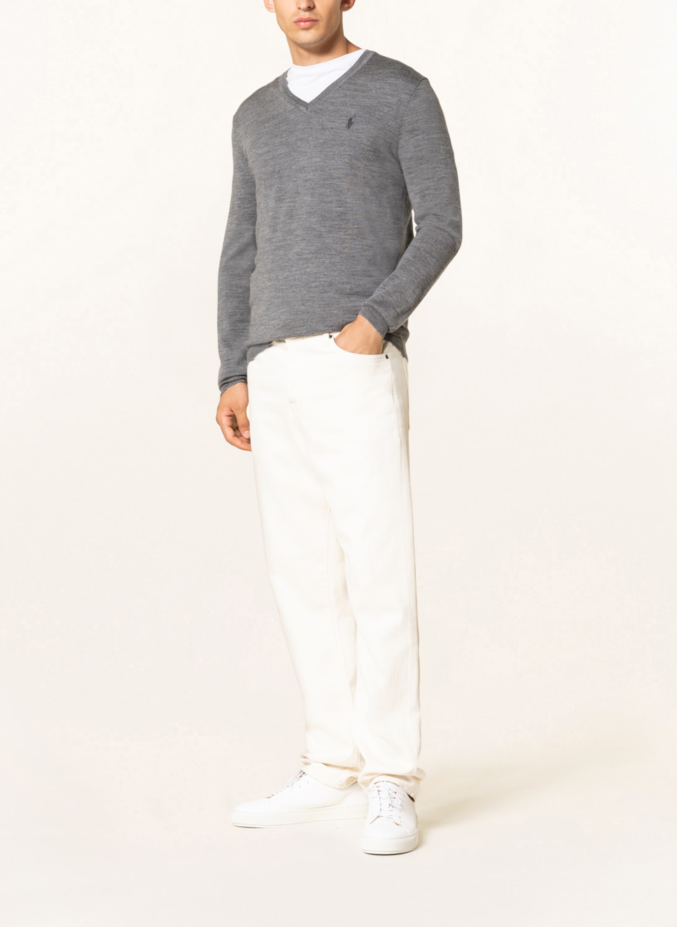 POLO RALPH LAUREN Sweater made of merino wool, Color: GRAY (Image 2)