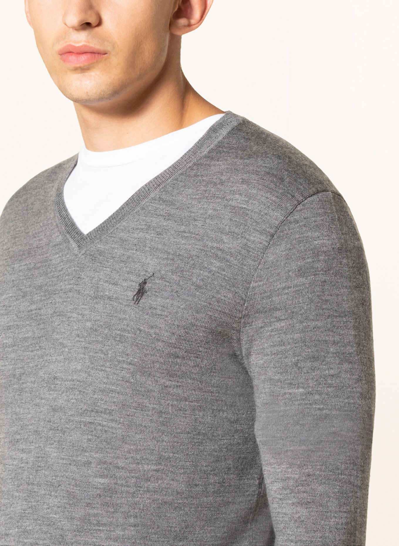 POLO RALPH LAUREN Sweater made of merino wool, Color: GRAY (Image 4)
