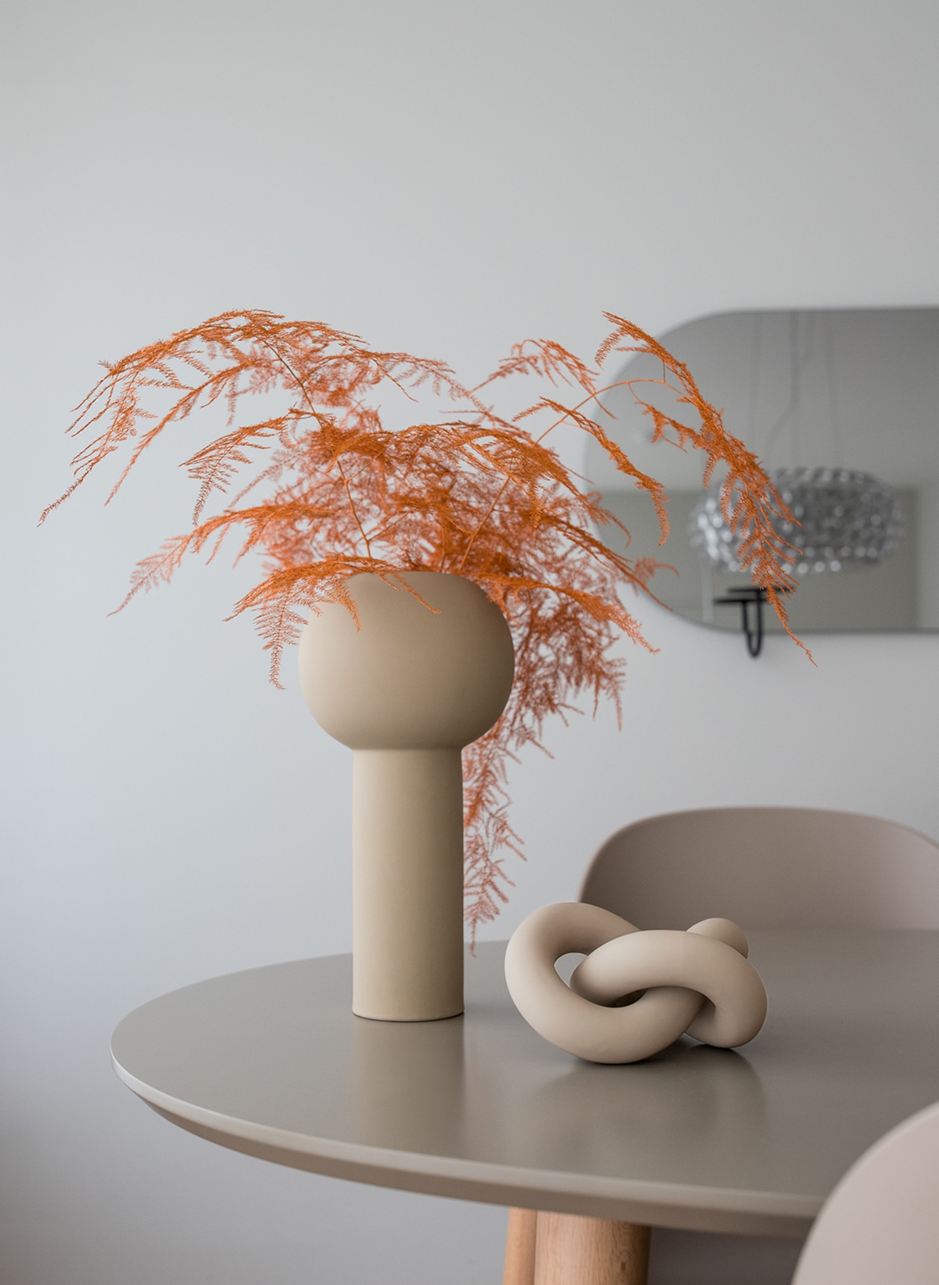 COOEE Design Dekofigur KNOT TABLE LARGE: HELLGRAU