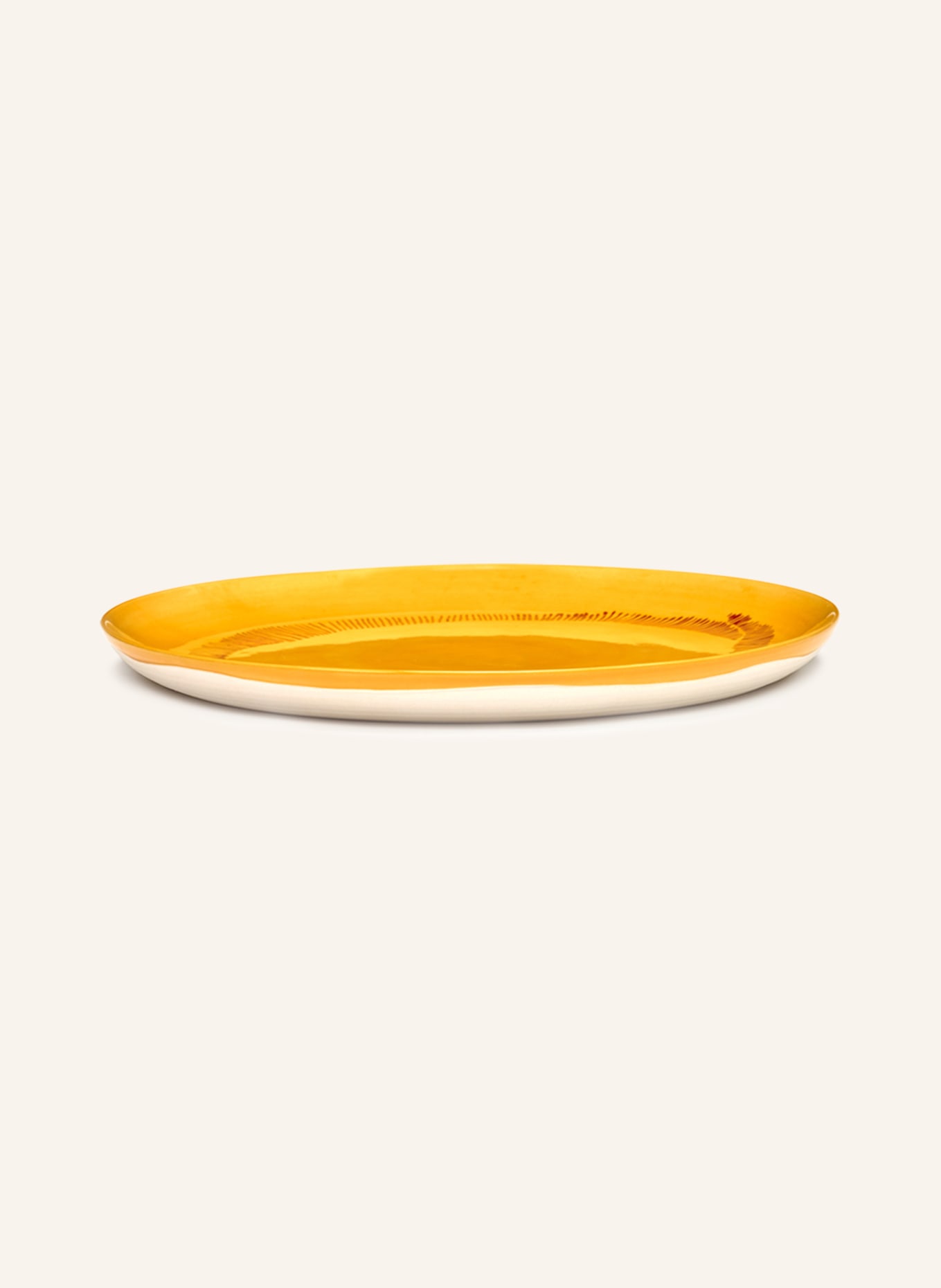SERAX Set of 2 dinner plates FEAST, Color: YELLOW/ RED (Image 2)