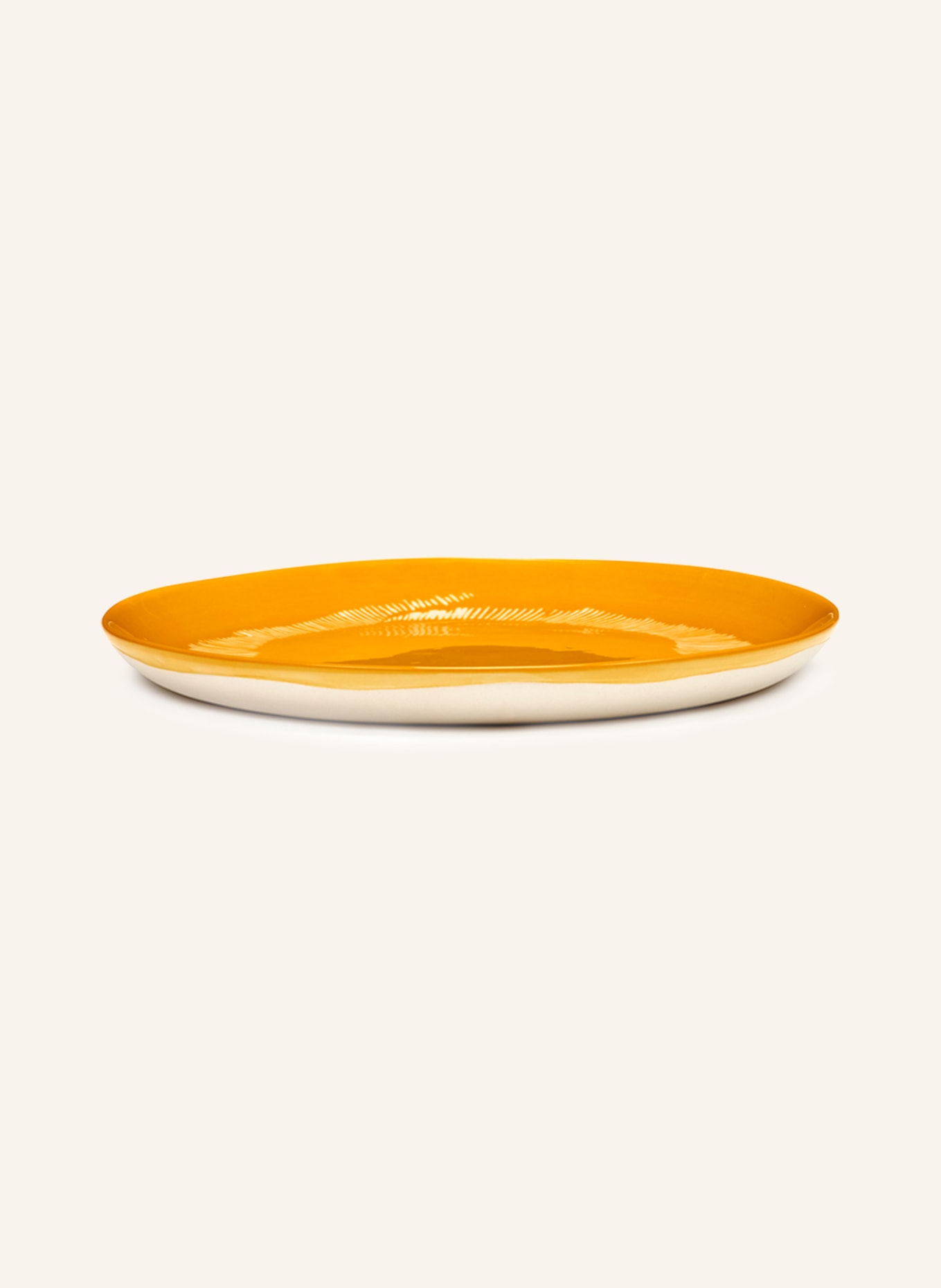 SERAX Set of 2 dinner plates FEAST, Color: YELLOW/ WHITE (Image 2)