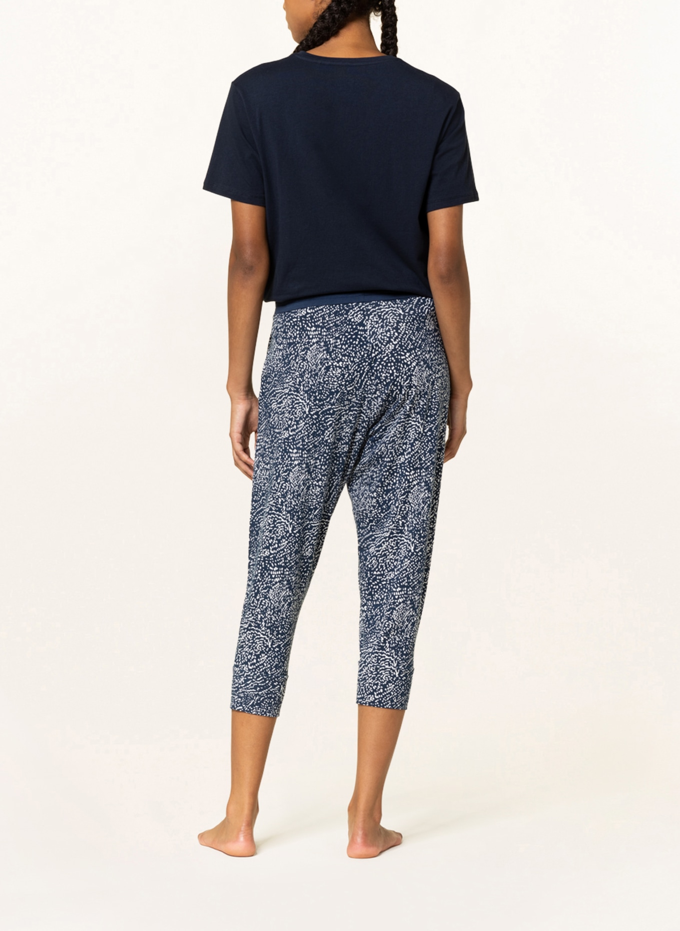 mey 3/4 pajama pants series KAYLA, Color: BLUE/ WHITE (Image 3)