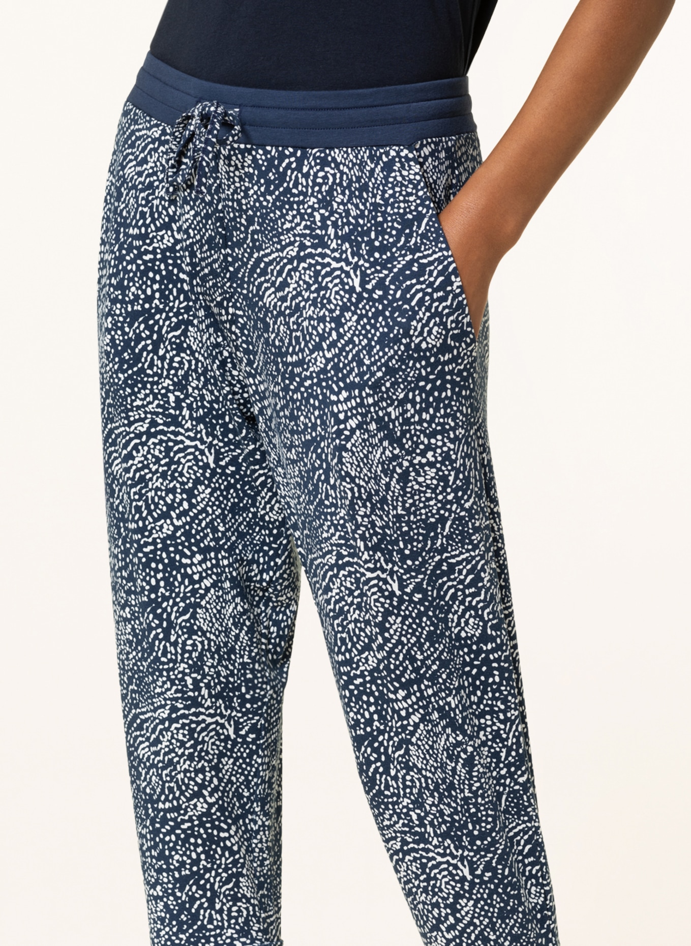 mey 3/4 pajama pants series KAYLA, Color: BLUE/ WHITE (Image 5)