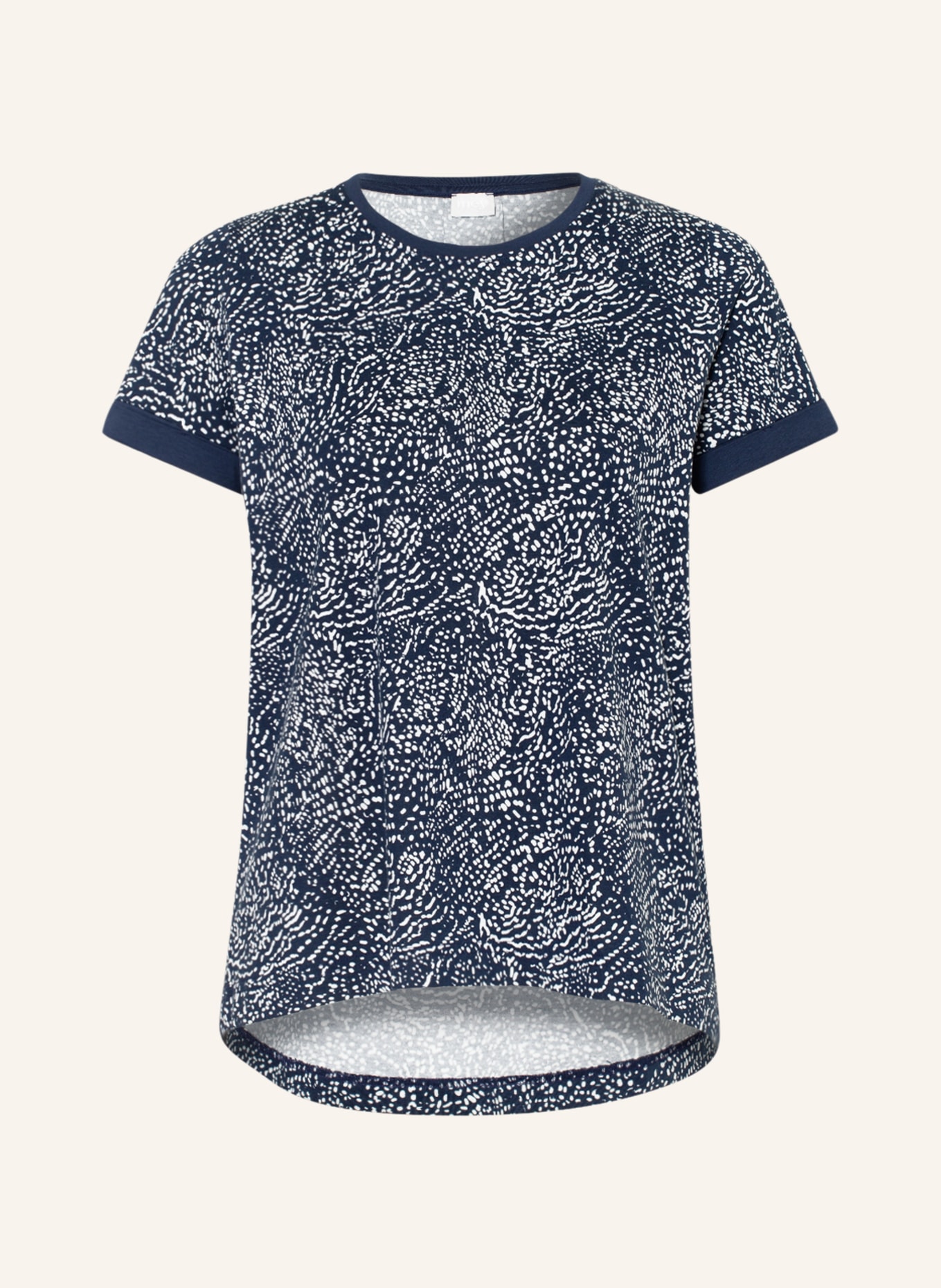 mey Pajama shirt series KAYLA, Color: BLUE/ WHITE (Image 1)