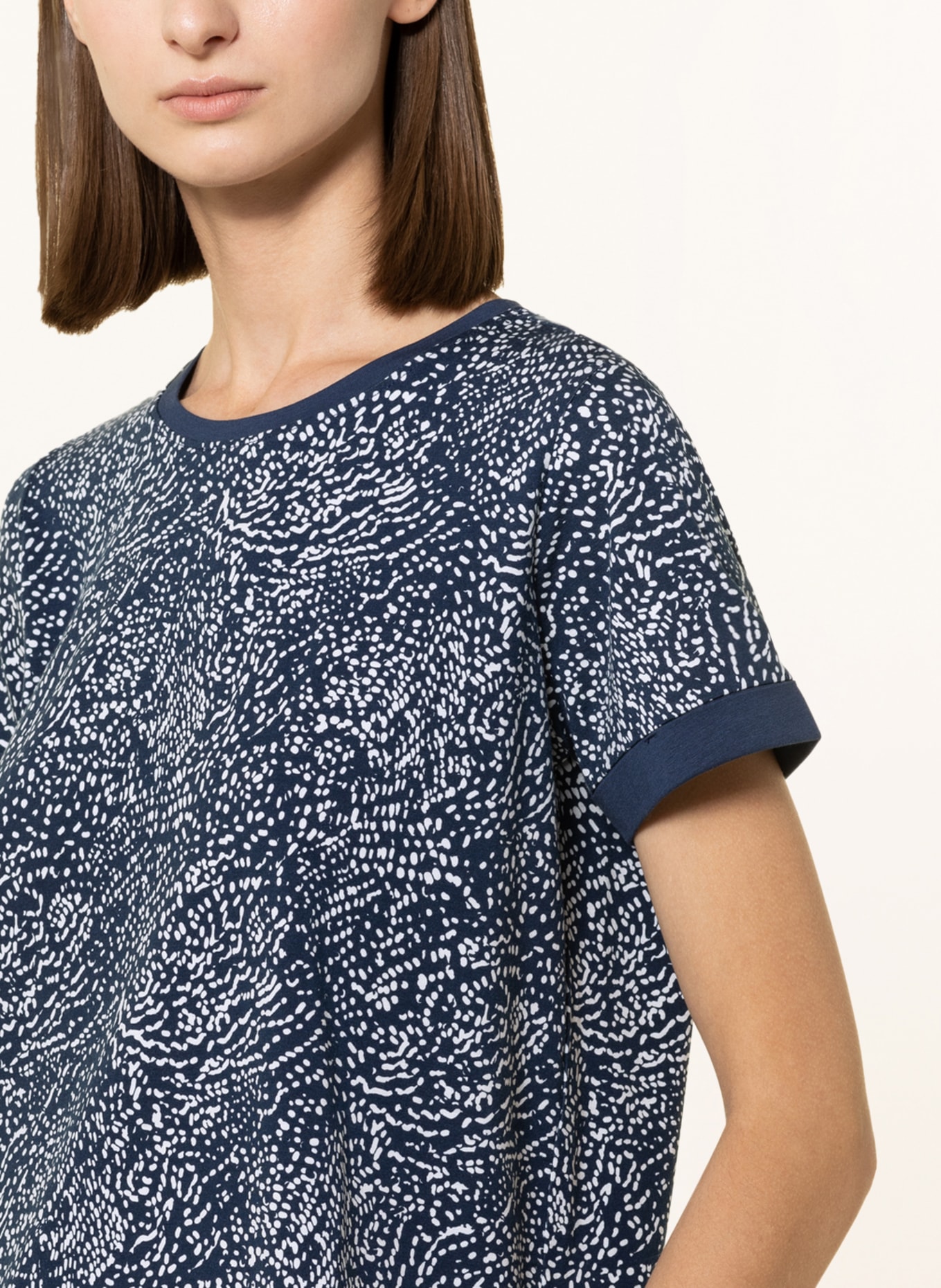 mey Pajama shirt series KAYLA, Color: BLUE/ WHITE (Image 4)