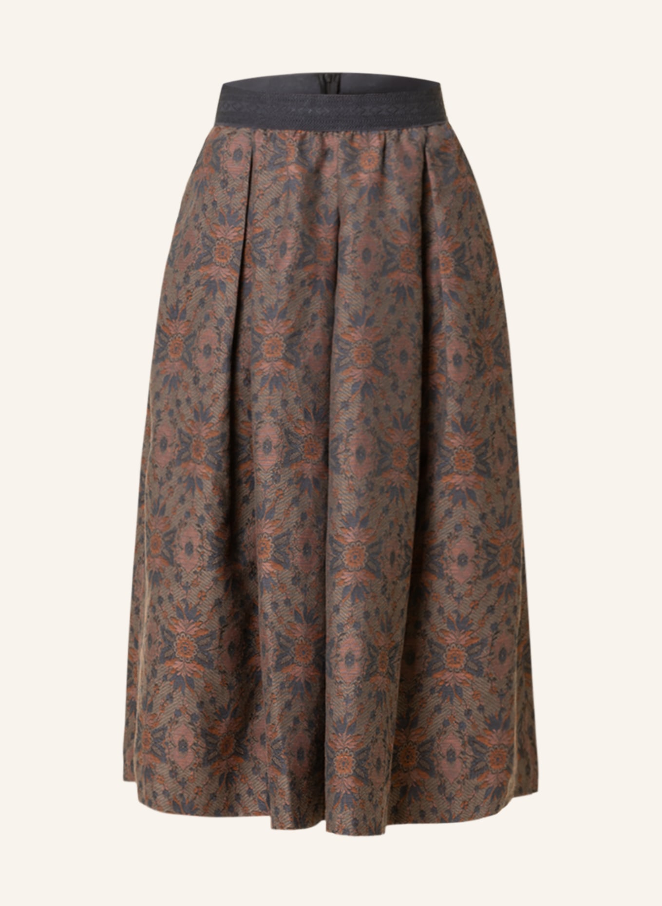 KINGA MATHE Skirt SABIA, Color: DARK GRAY/ TAUPE/ ORANGE (Image 1)