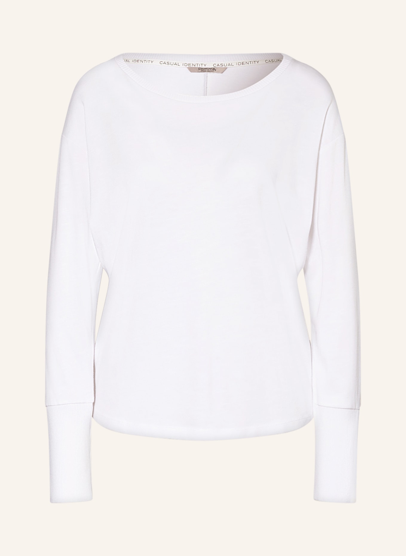 comma casual identity Long sleeve shirt, Color: WHITE (Image 1)
