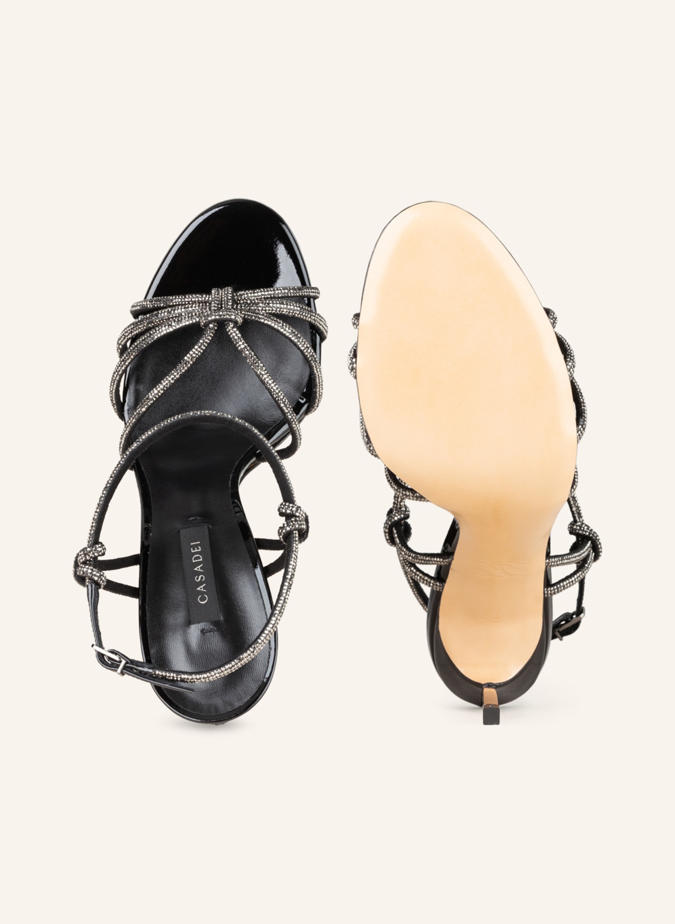 CASADEI Sandals BLADE with decorative gems, Color: BLACK (Image 5)