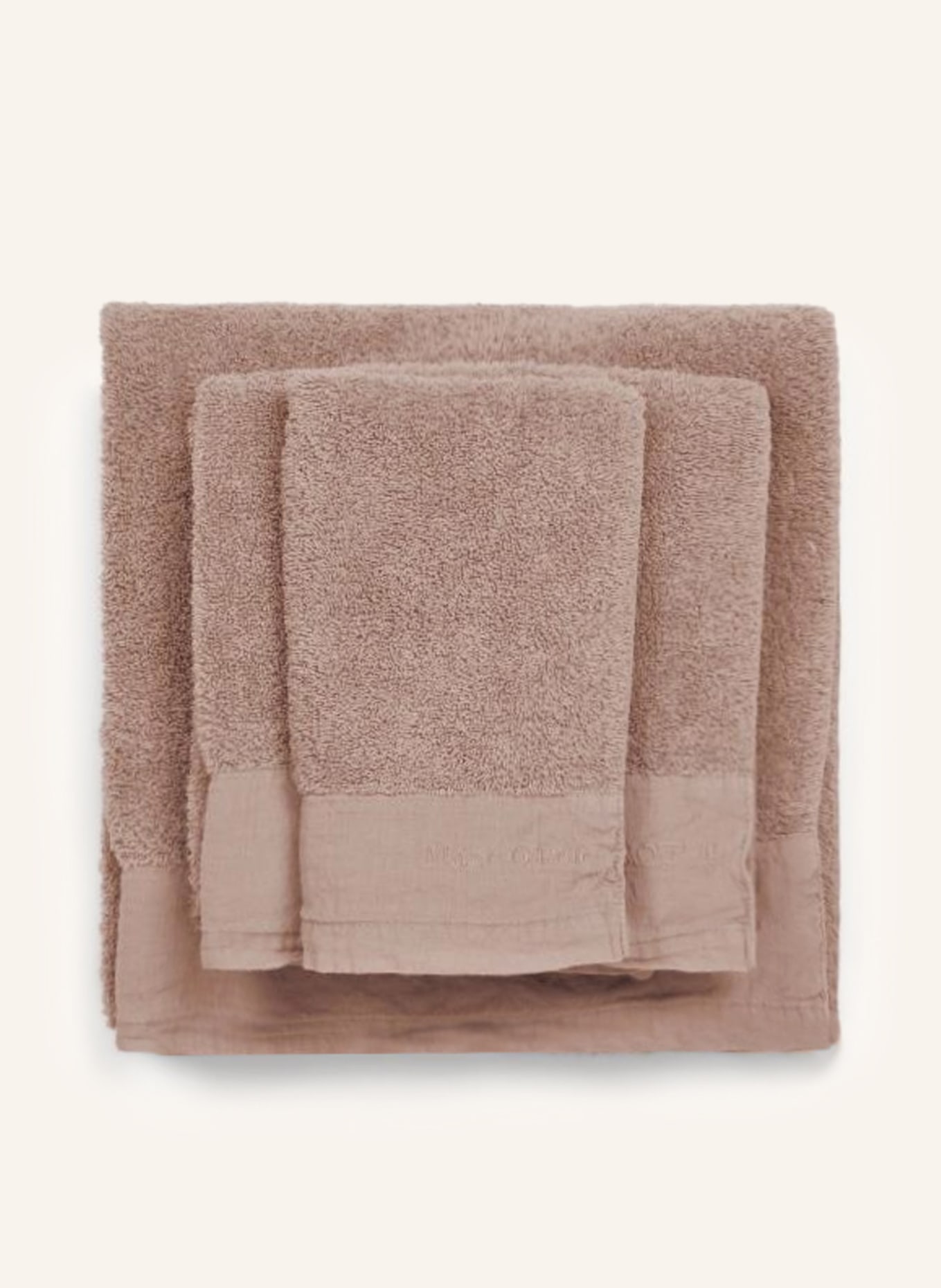 Marc O'Polo Bath towel LINAN, Color: LIGHT BROWN (Image 2)