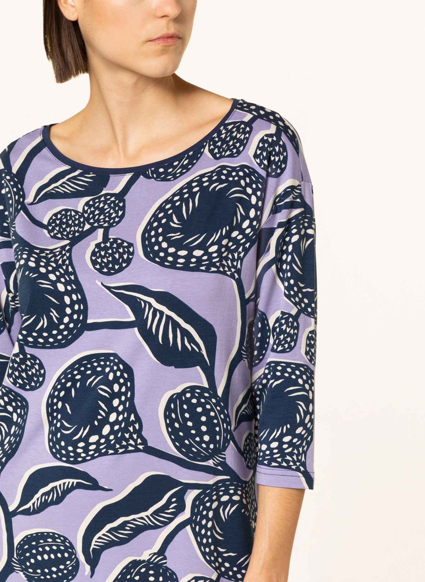 mey Nightgown series INKA with 3/4 sleeves: LIGHT PURPLE / DARK BLUE / WHITE