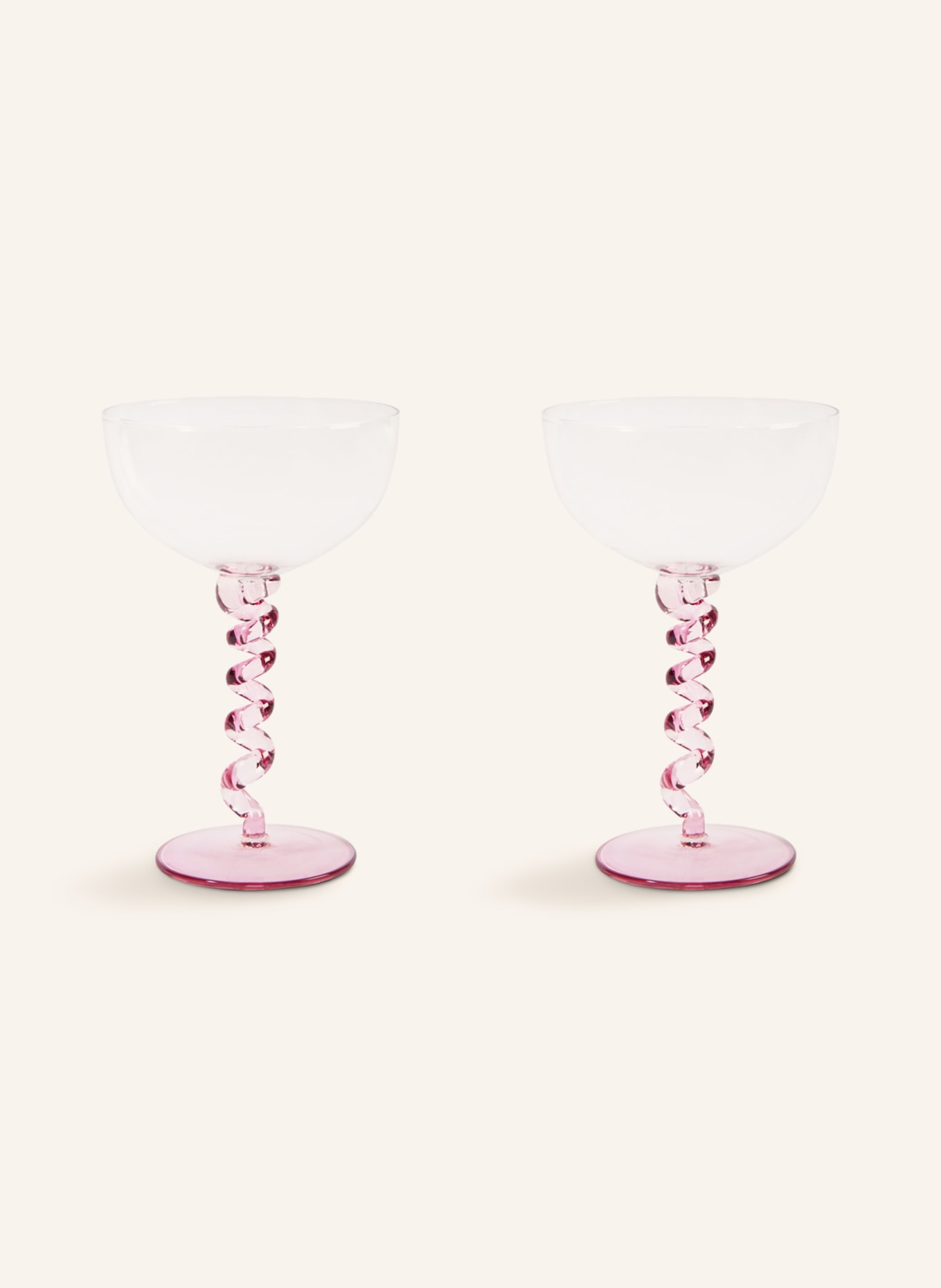 &k amsterdam Set of 2 bowls ICE SPIRAL, Color: WHITE/ PINK (Image 1)