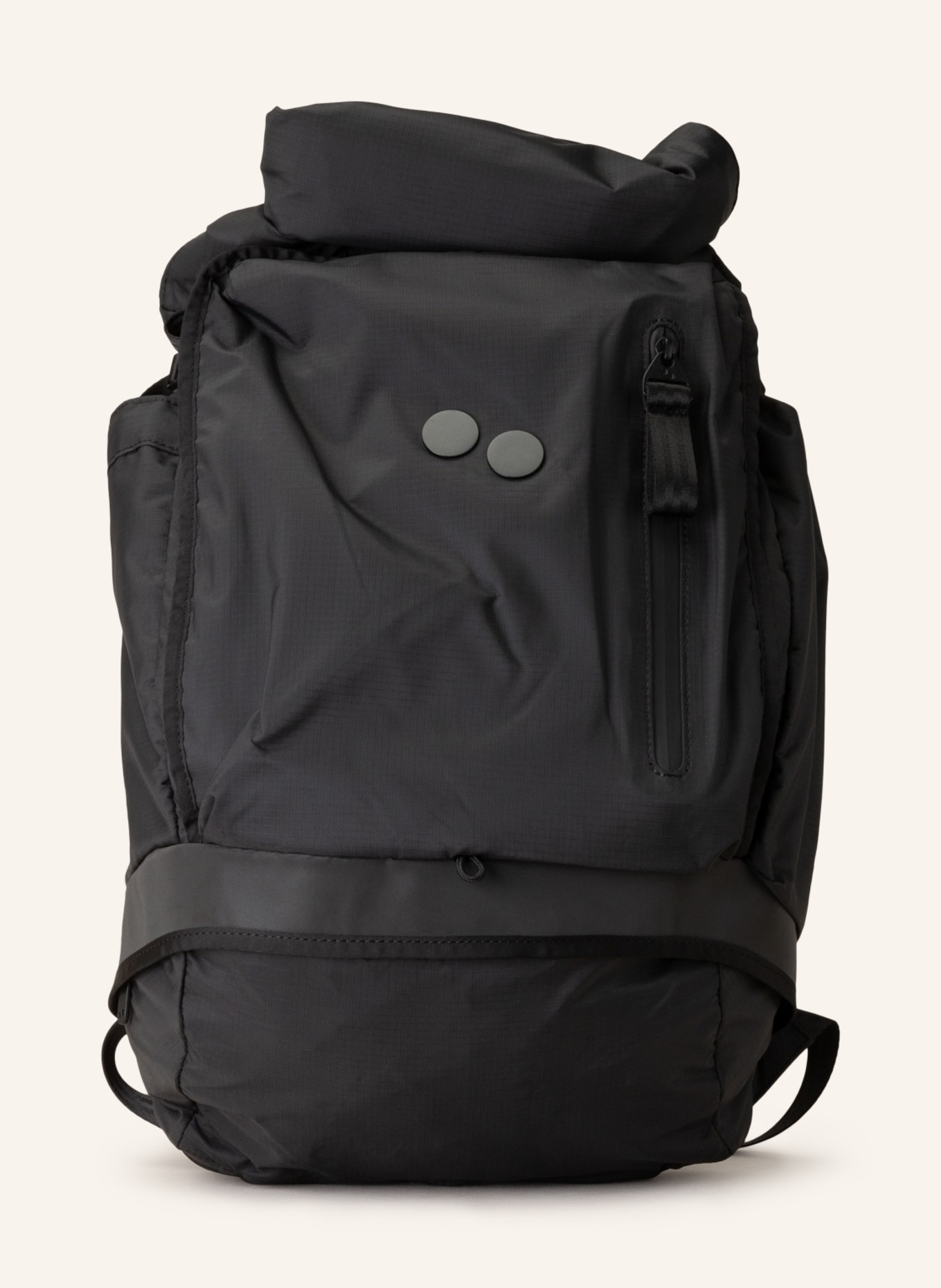 pinqponq Backpack KOMUT MEDIUM with laptop compartment, Color: BLACK (Image 1)