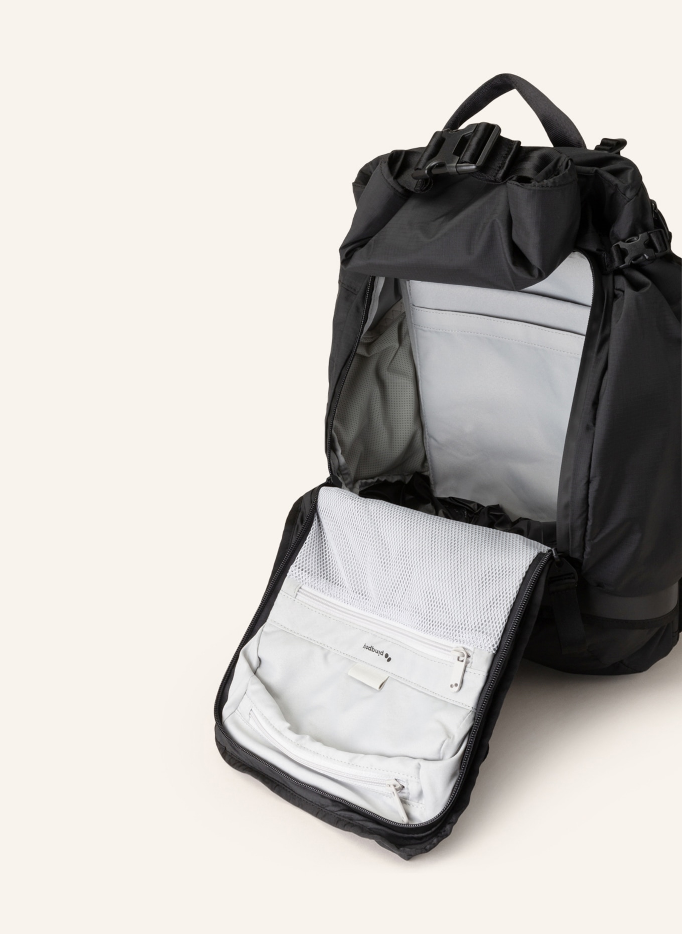 pinqponq Backpack KOMUT MEDIUM with laptop compartment, Color: BLACK (Image 3)