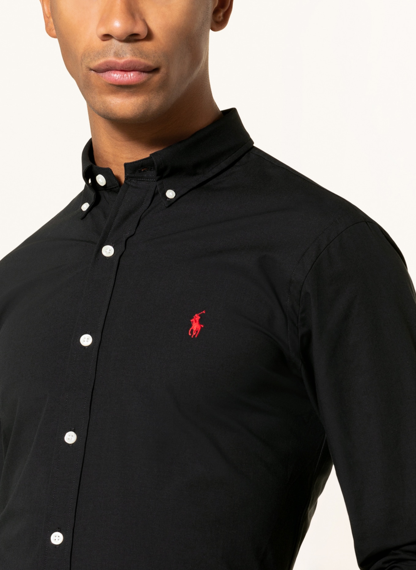 POLO RALPH LAUREN Košile Slim Fit: ČERNÁ