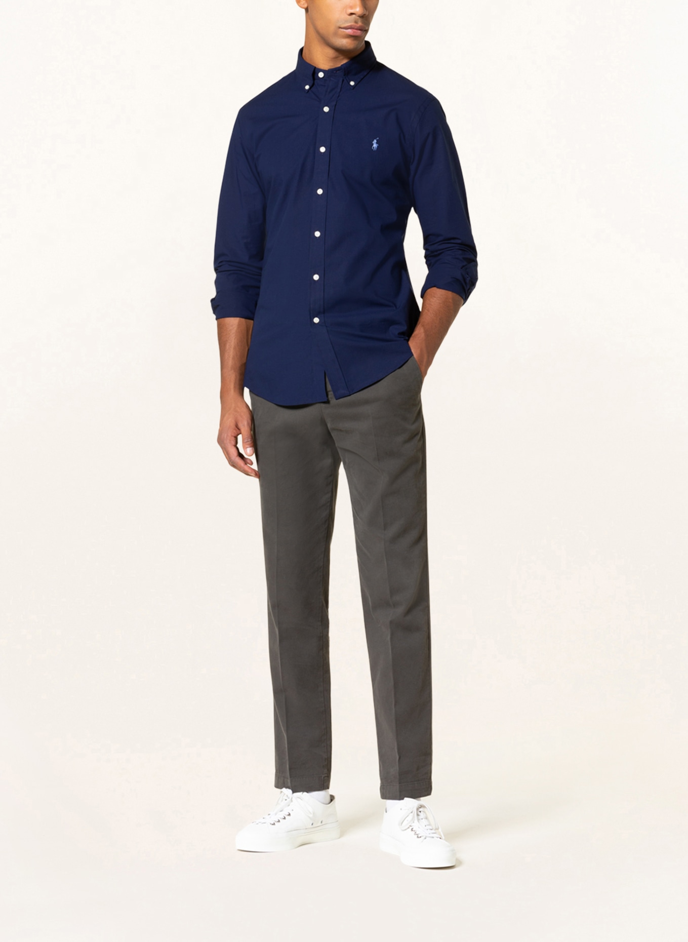 POLO RALPH LAUREN Košile Slim Fit: TMAVĚ MODRÁ