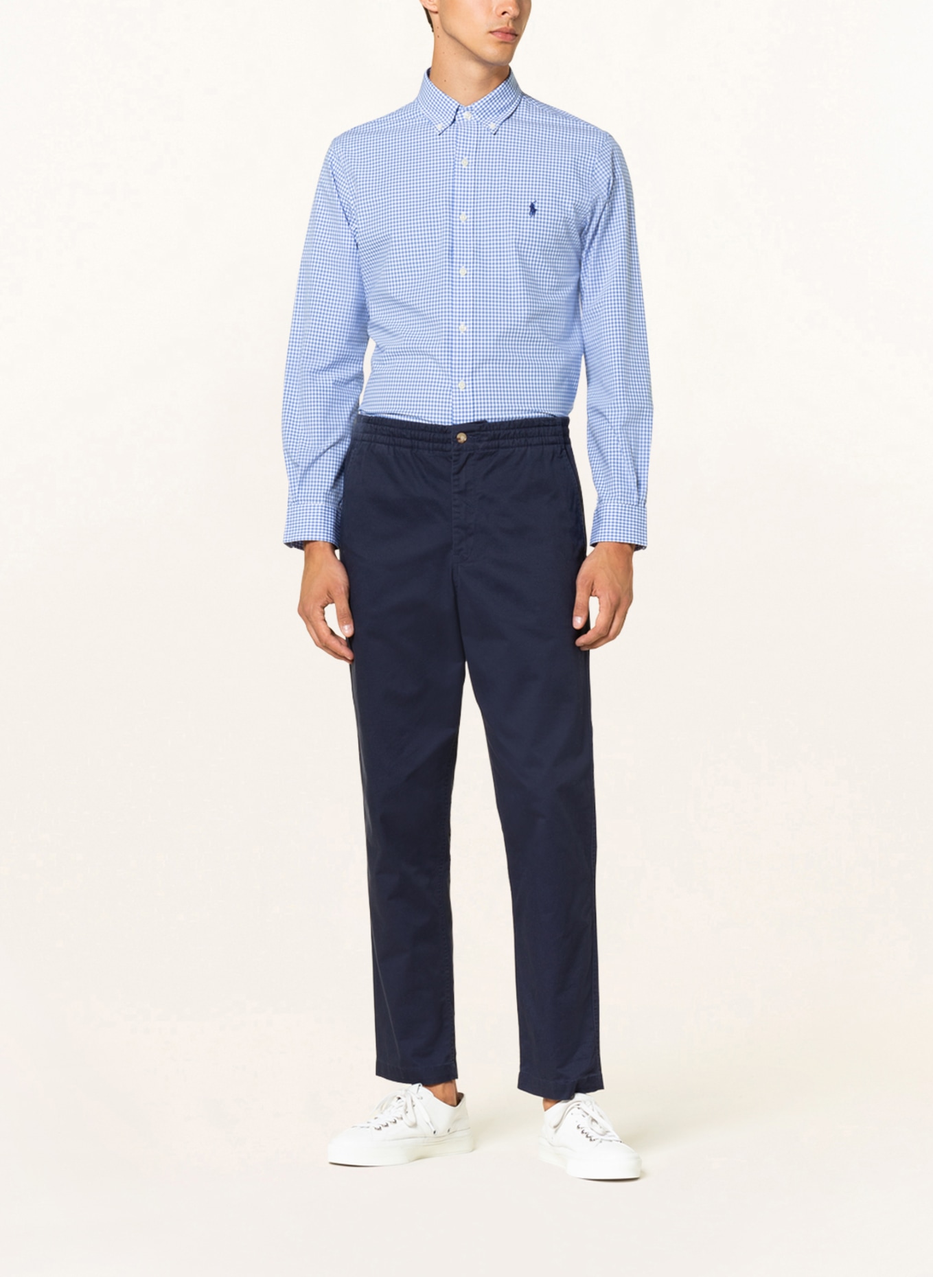 POLO RALPH LAUREN Košile Slim Fit: MODRÁ / BÍLÁ