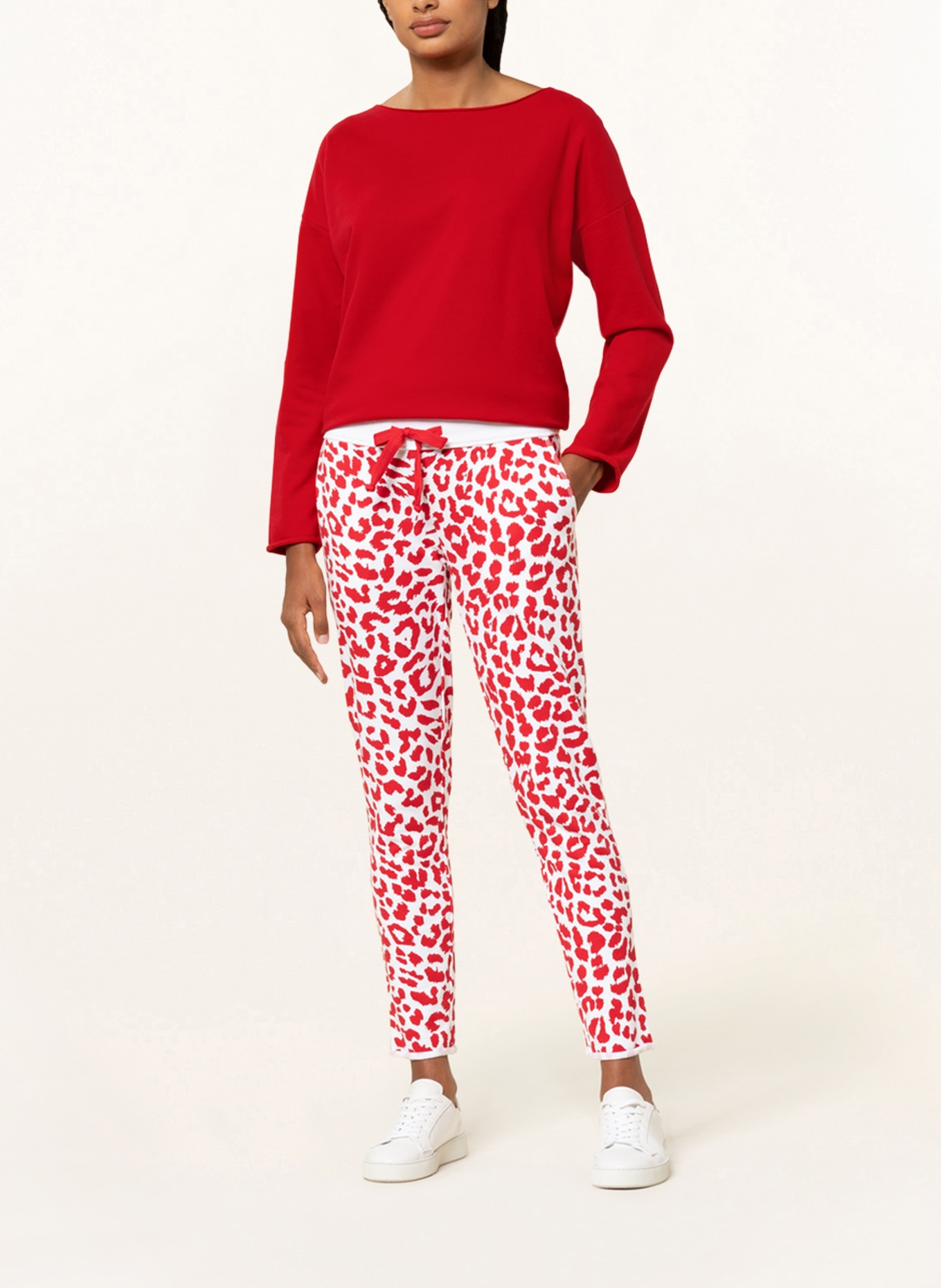 Juvia Sweatpants, Color: WHITE/ RED (Image 2)