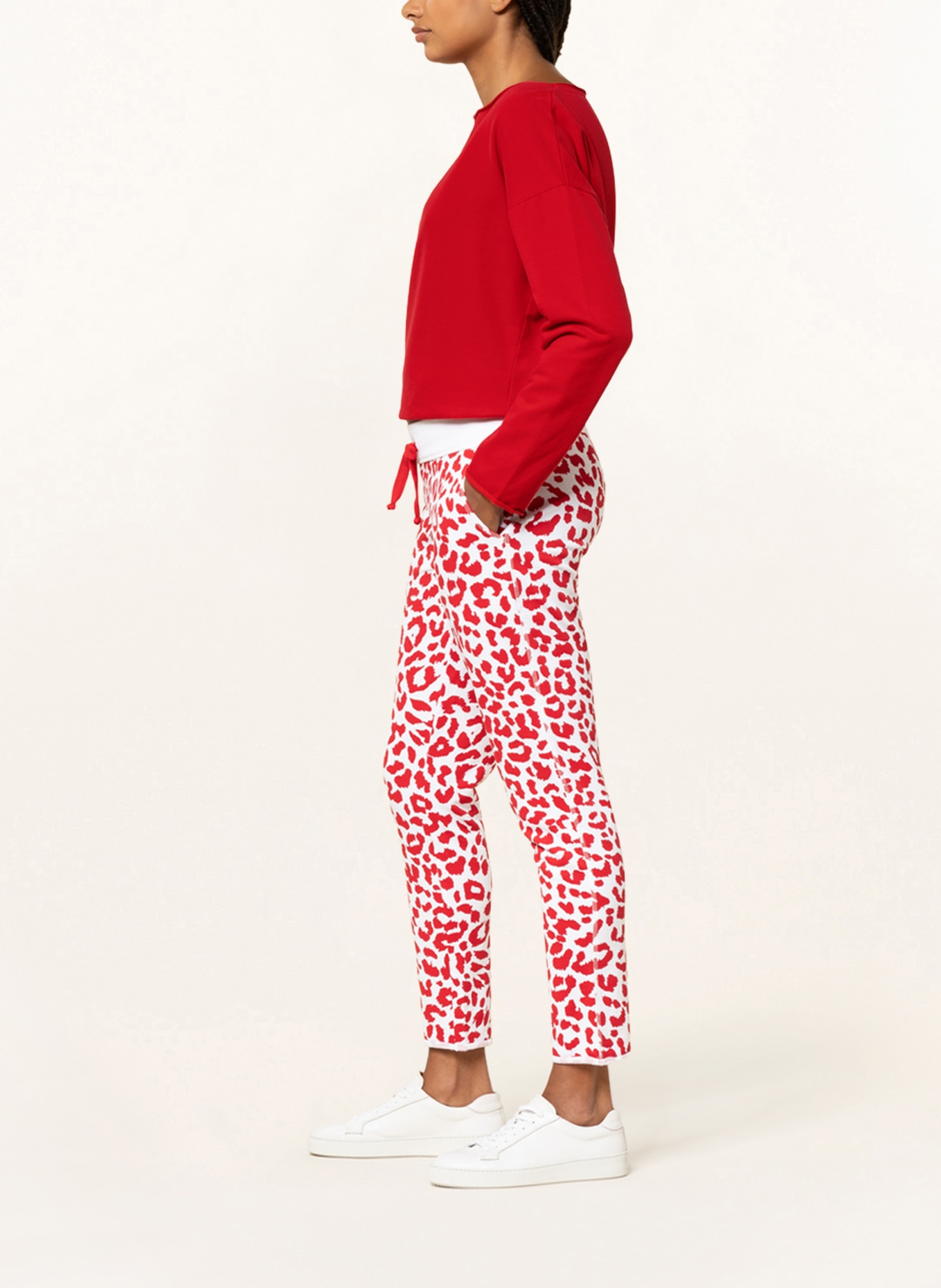 Juvia Sweatpants, Color: WHITE/ RED (Image 4)