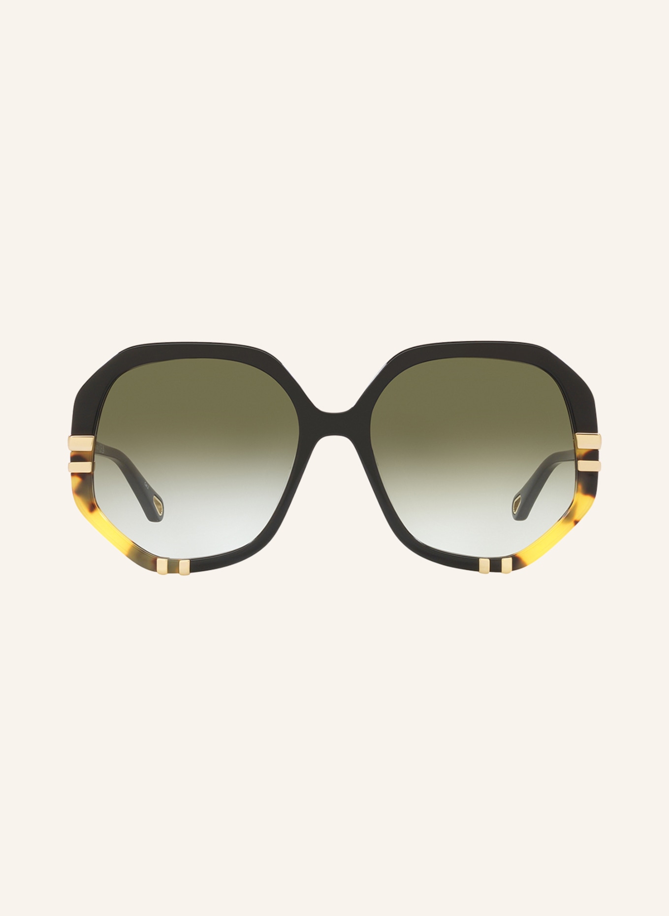 Chloé Sunglasses CH0105S, Color: 1100L1 - BLACK/ GREEN GRADIENT (Image 2)