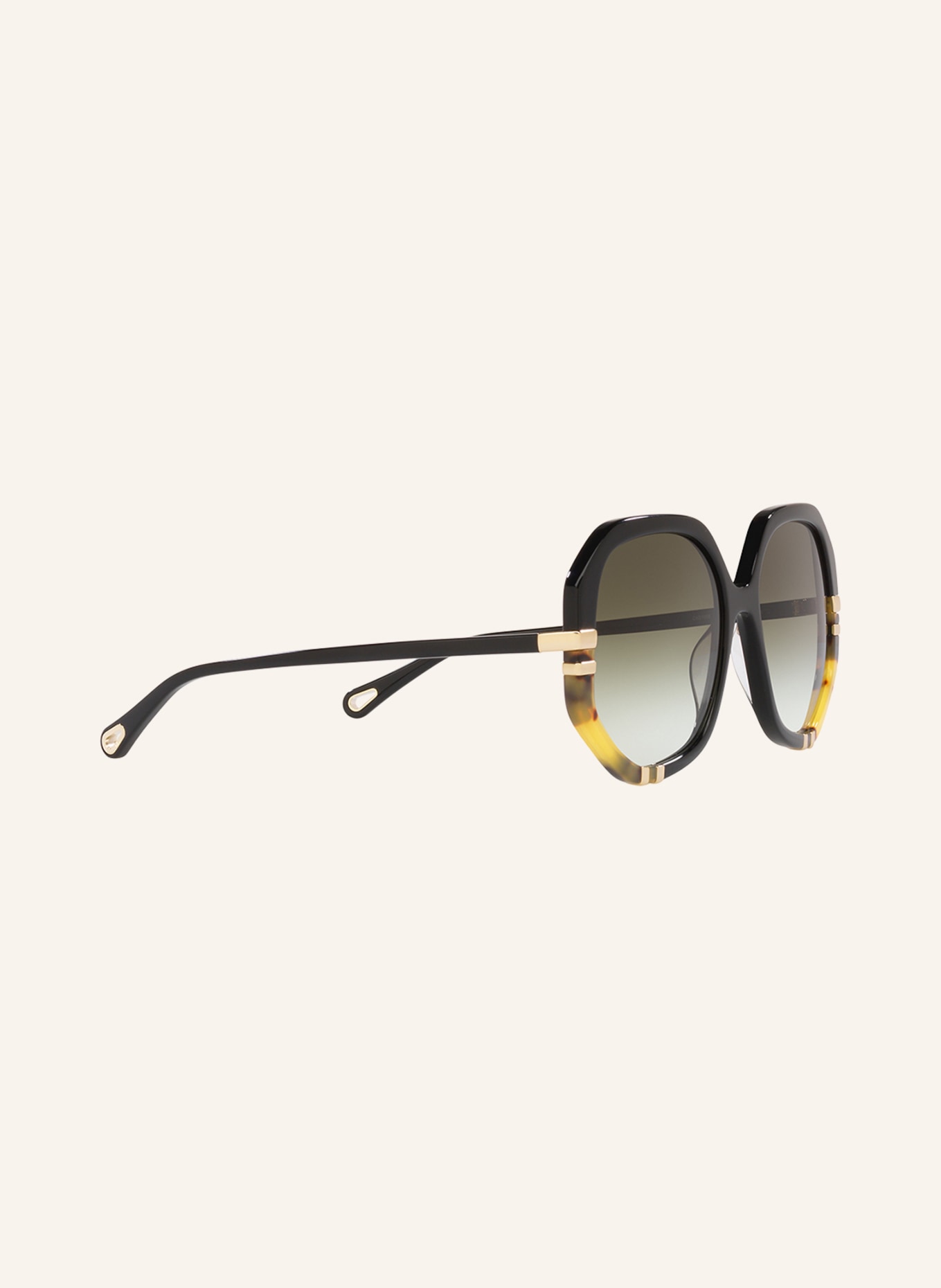 Chloé Sunglasses CH0105S, Color: 1100L1 - BLACK/ GREEN GRADIENT (Image 3)