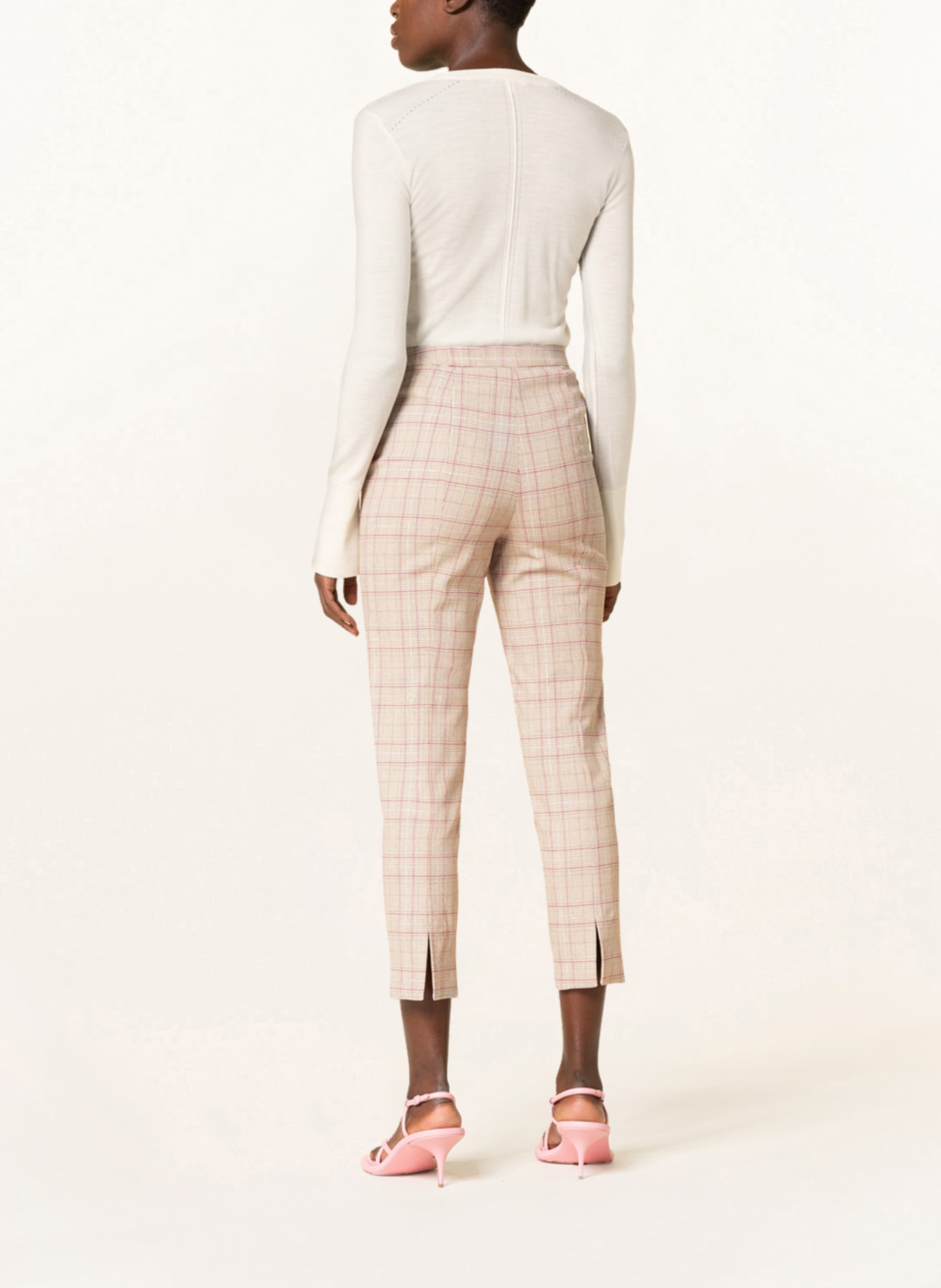 PATRIZIA PEPE Trousers with glitter thread, Color: BEIGE/ PURPLE/ SILVER (Image 3)