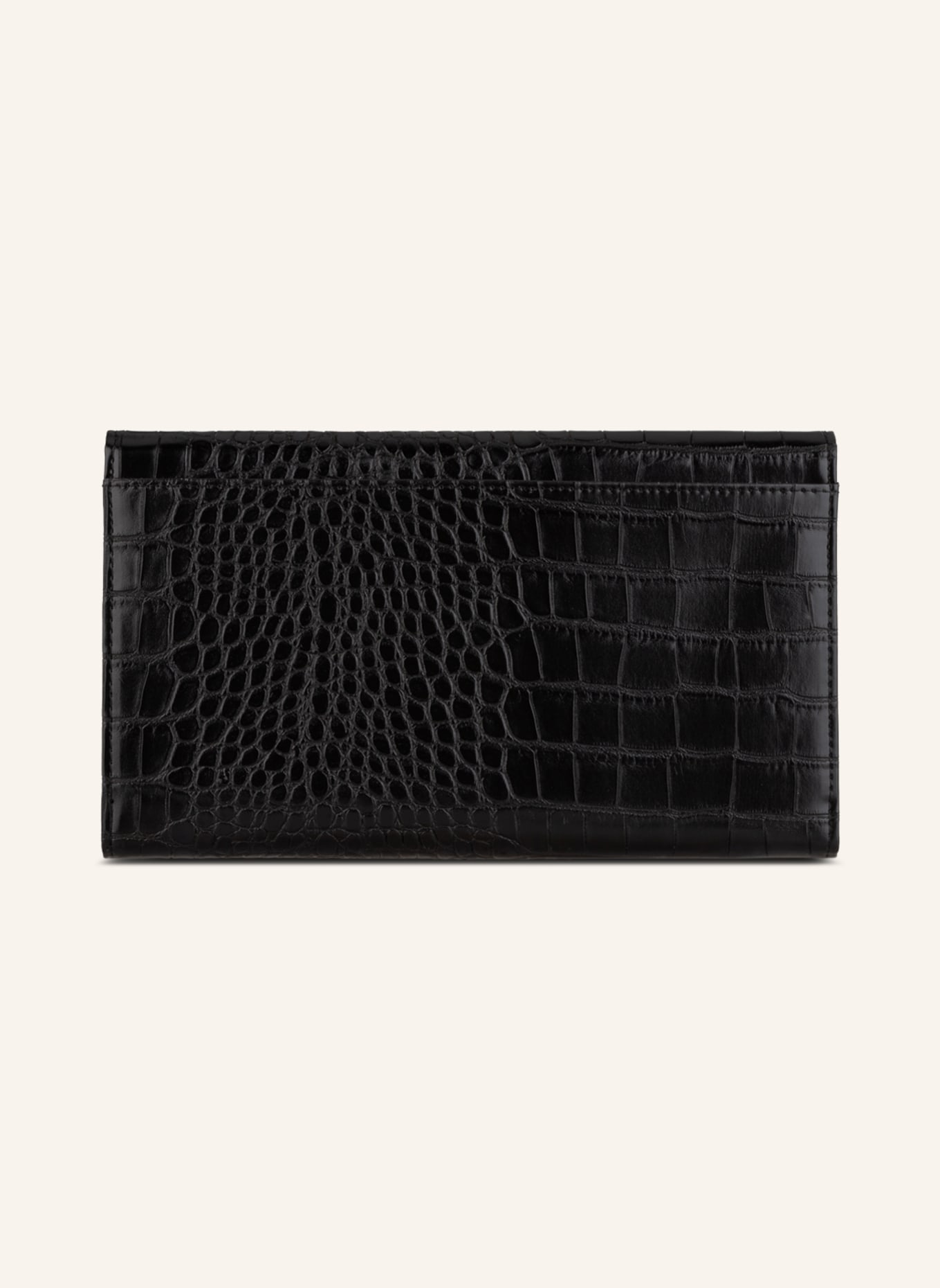 Crocodile passport case with Double G in black